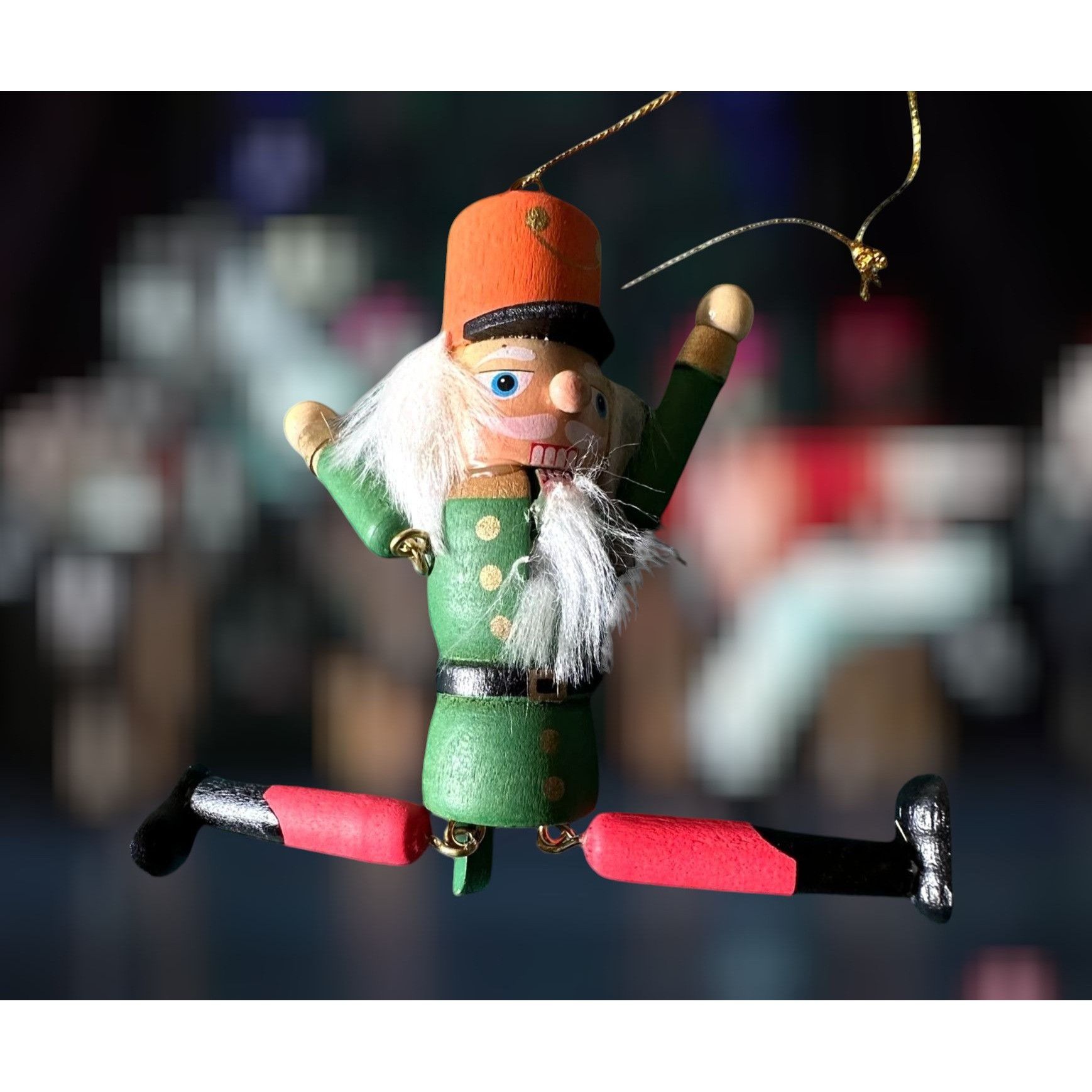 Vintage NWOT VTG Nutcracker Christmas Ornament Wooden Dangling Arms Size ONE SIZE - 6 Thumbnail
