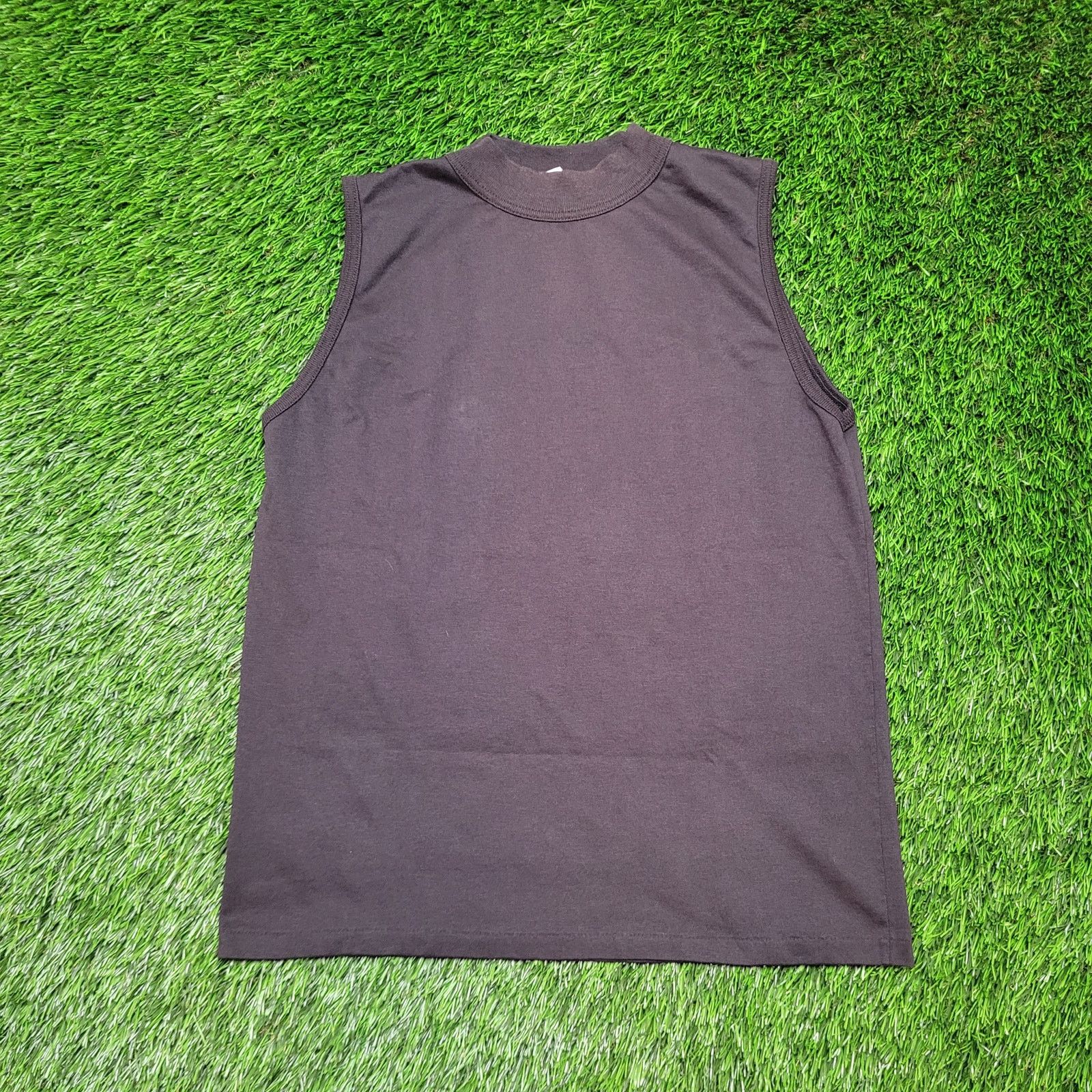 Vintage Vintage 90s Mock Neck Sleeveless Tee Women Small Blank Plain Size S / US 4 / IT 40 - 1 Thumbnail