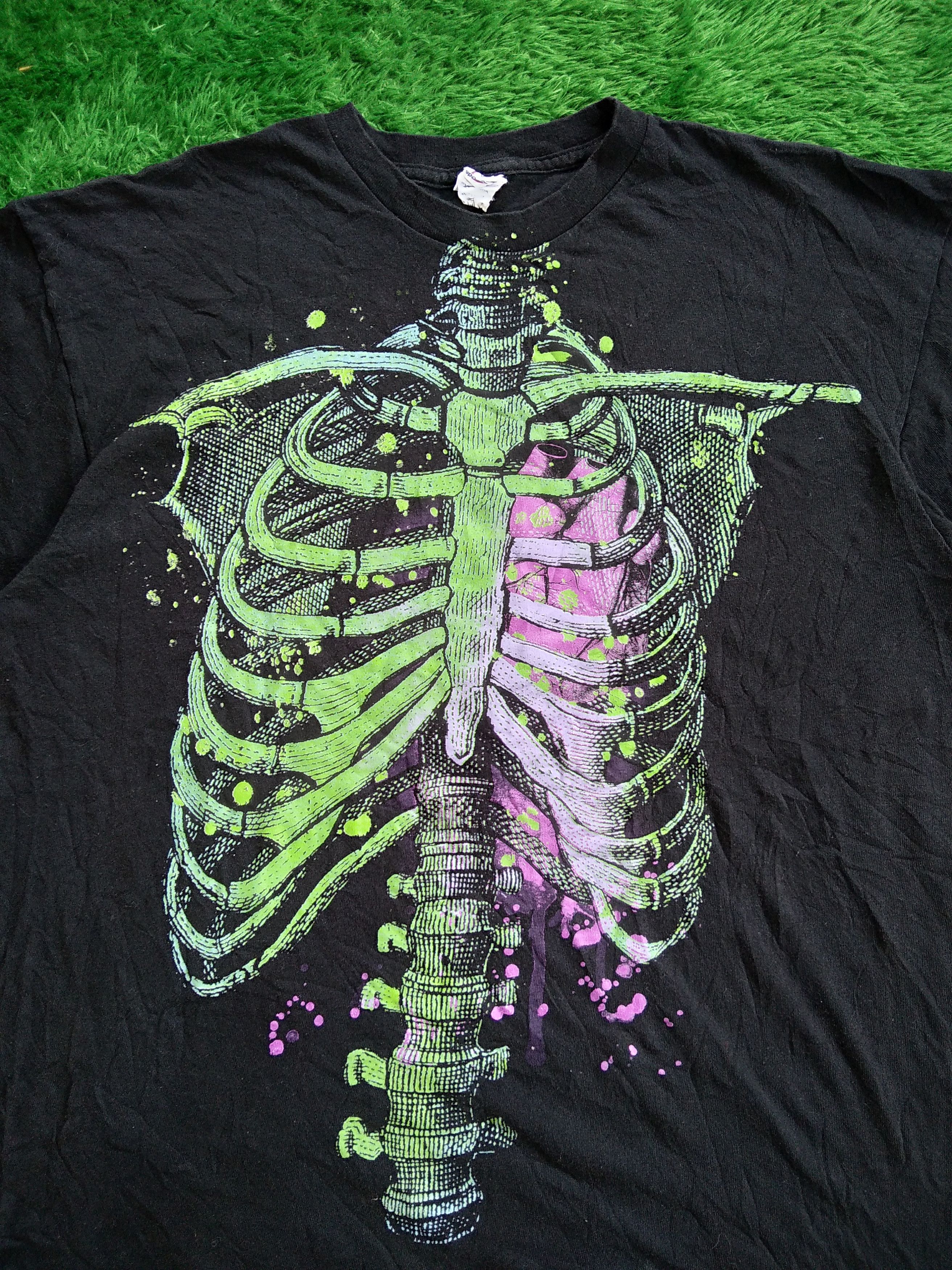 14th Addiction × If Six Was Nine Vintage 90s Halloween Rib Cage Skeleton Anatomy Black Size US XL / EU 56 / 4 - 3 Thumbnail
