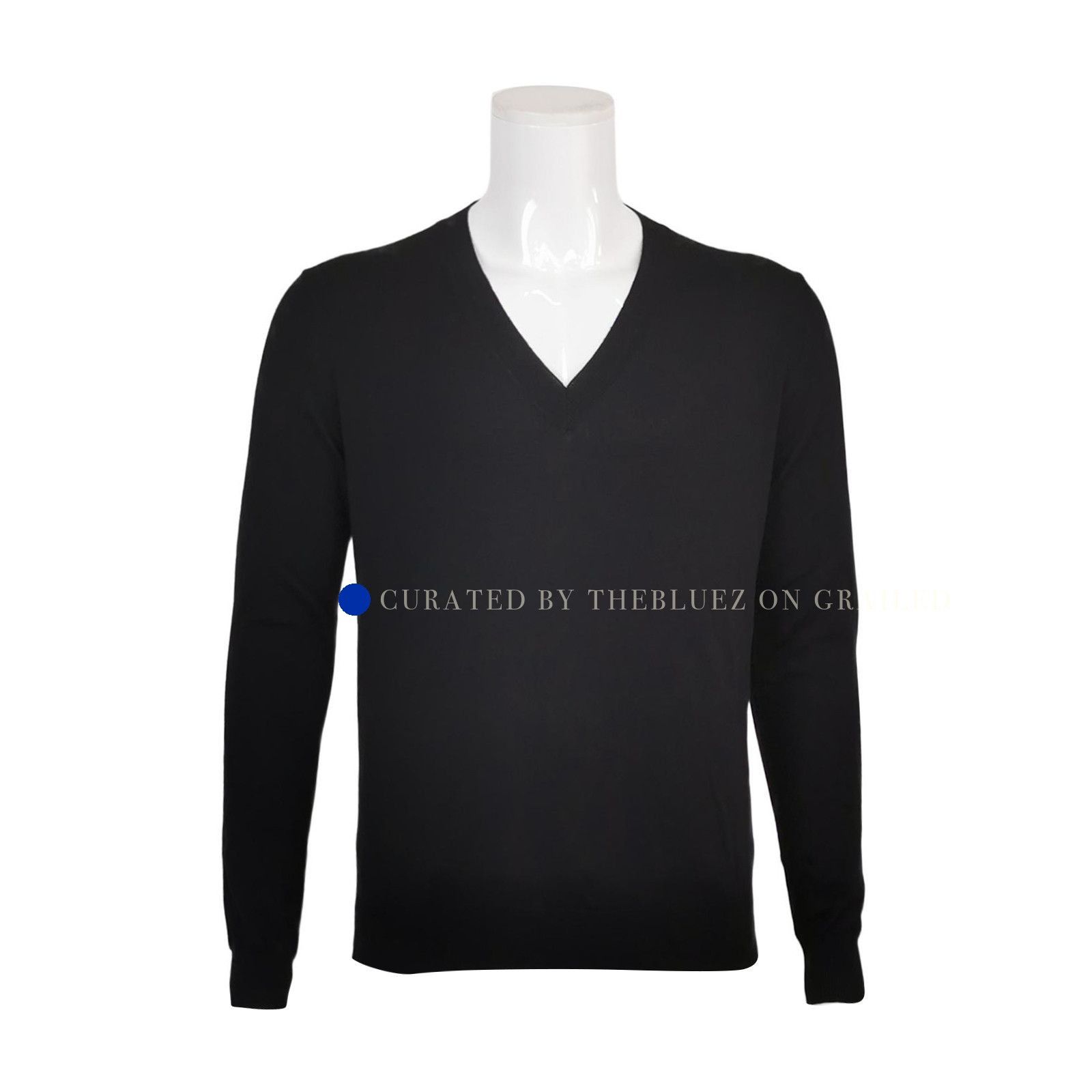 Prada Elegant Black V-Neck Sweater in Size M Size US M / EU 48-50 / 2 - 1 Thumbnail