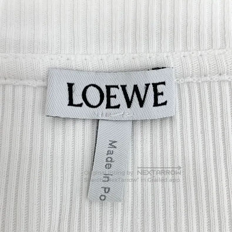Loewe Loewe White Logo Embroidered Cotton Crew Neck Long-Sleeve Size XS / US 0-2 / IT 36-38 - 6 Thumbnail