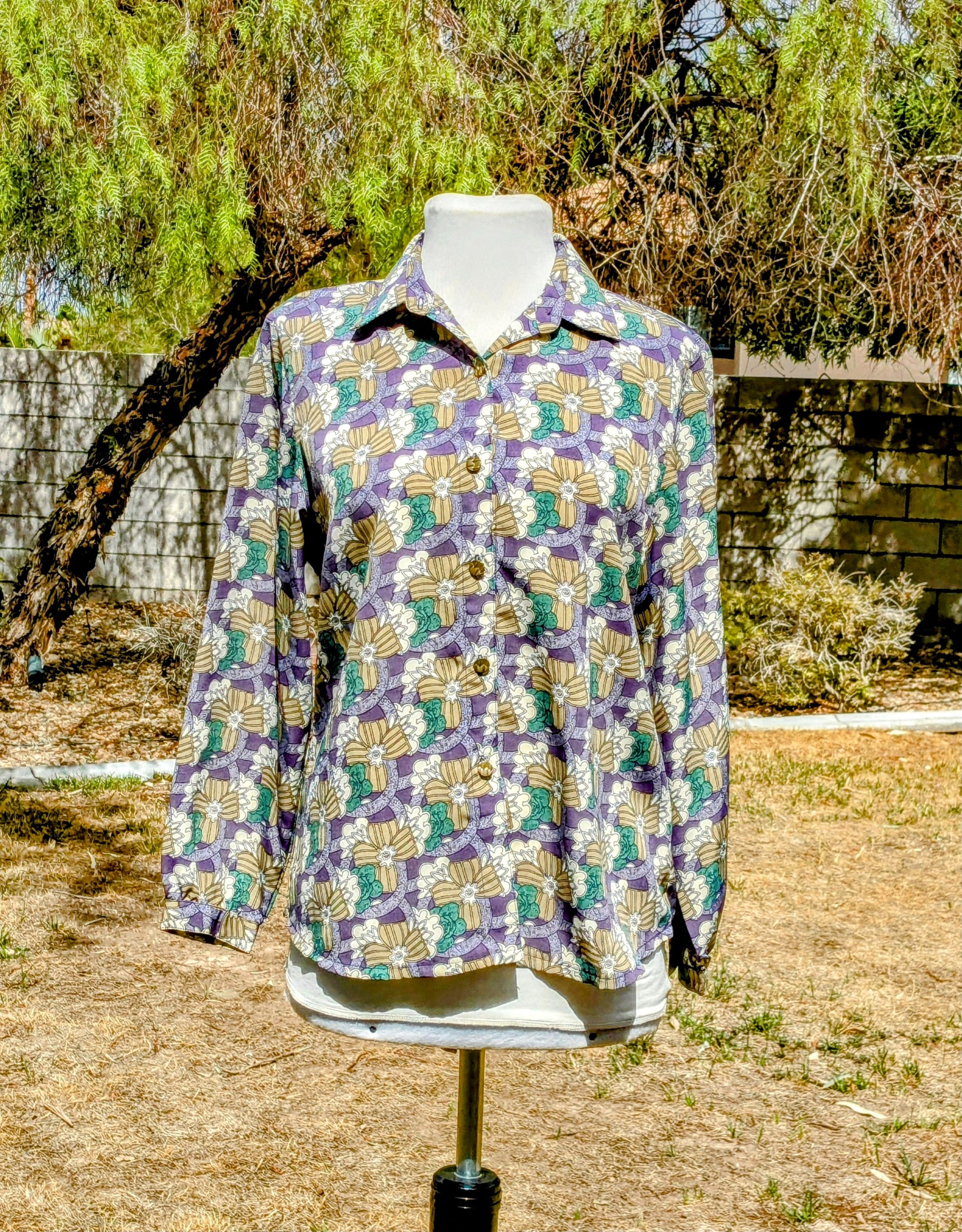 Other Sircon 1980s Vintage Floral Print Petite Blouse Shirt Top Size S / US 4 / IT 40 - 1 Thumbnail