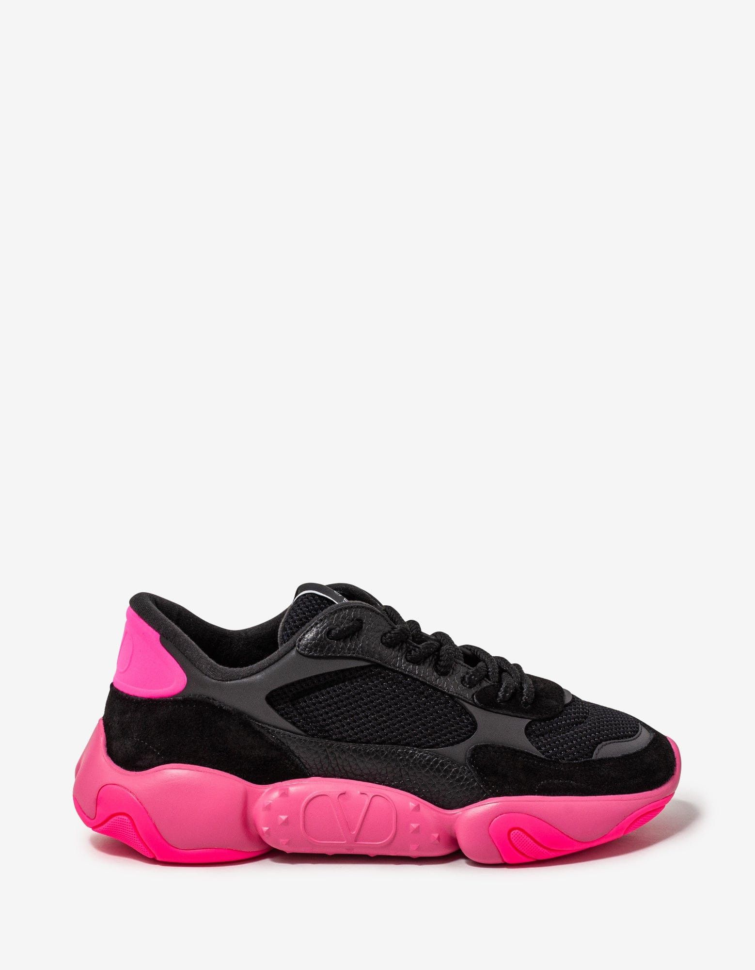 Valentino Valentino Garavani Black Bubbleback Mesh and Suede Trainers Size US 9 / EU 42 - 2 Thumbnail