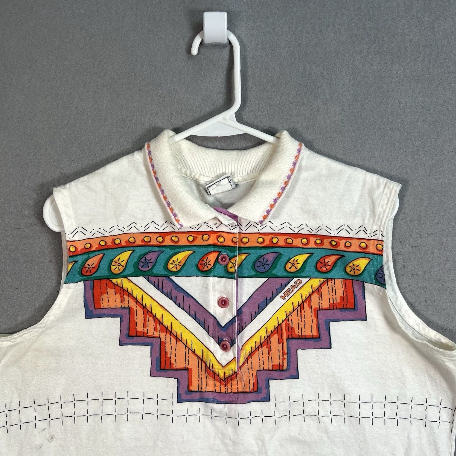 Vintage VINTAGE HEAD Shirt Womens XL White 90s Tennis Polo Sports Wear USA Made Size XL / US 12-14 / IT 48-50 - 4 Thumbnail