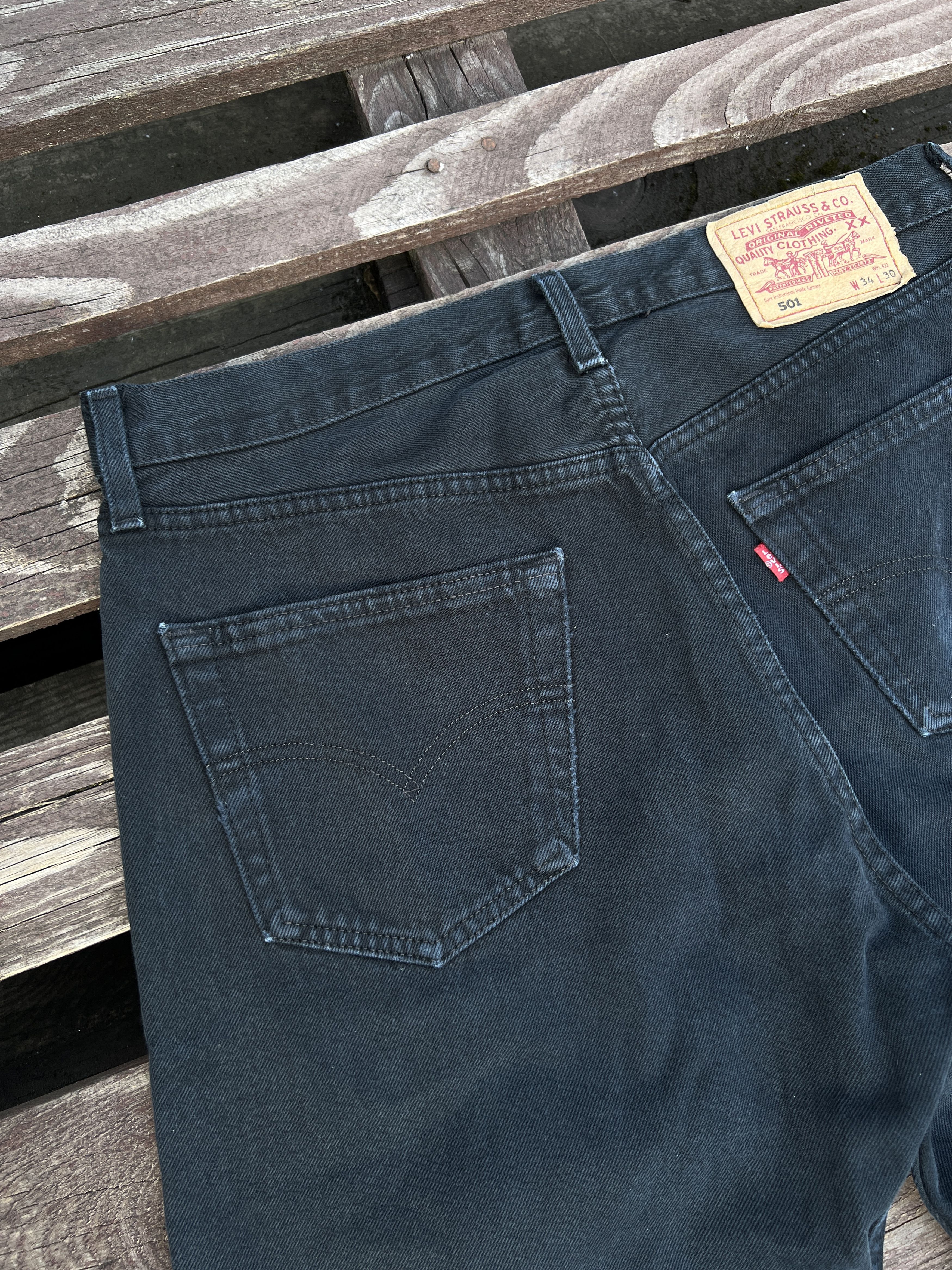 Levi's Vintage 90s Levis 501 Made in Hungary Black Denim Jeans Size US 34 / EU 50 - 6 Thumbnail