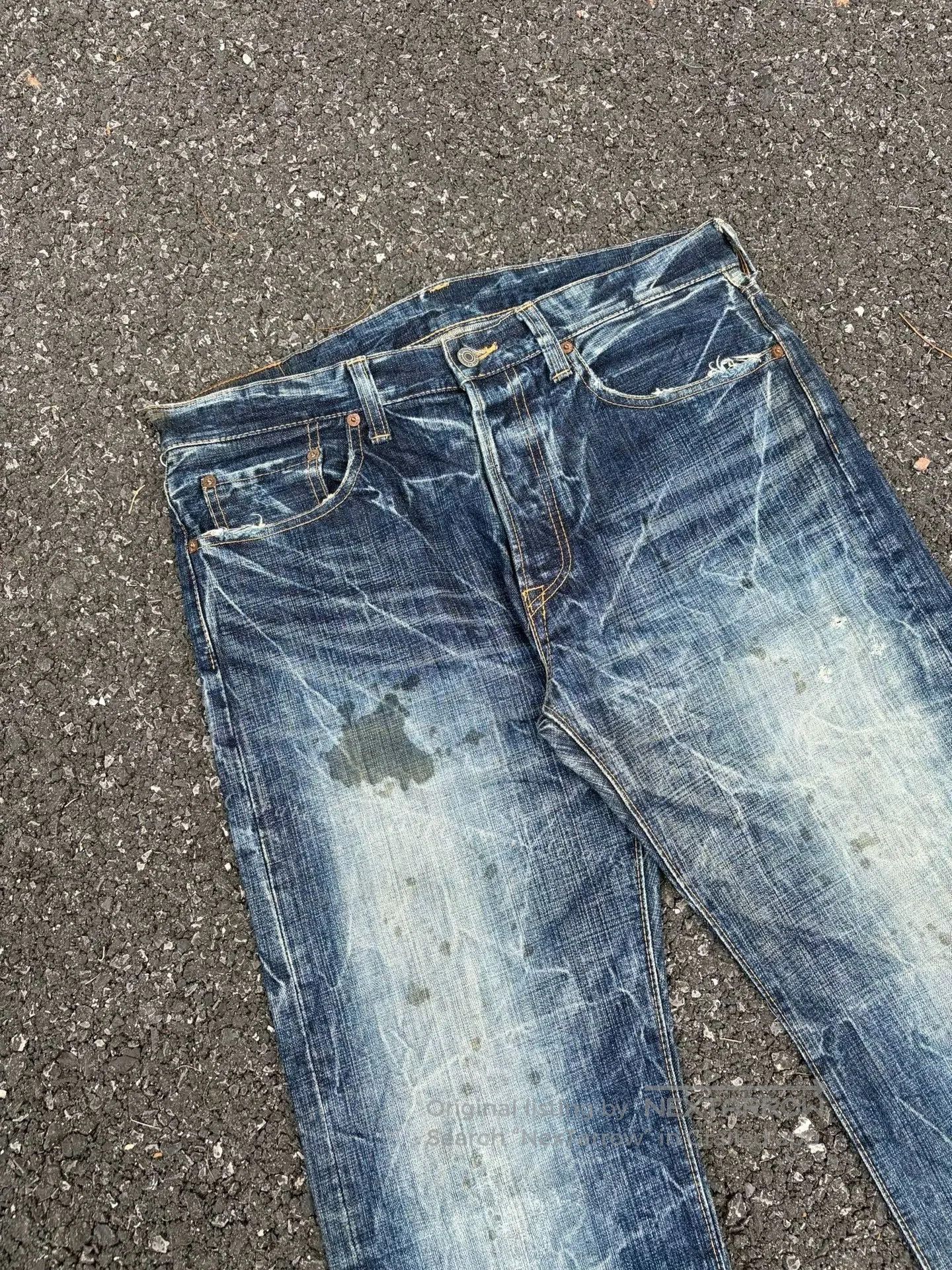 Vintage Vintage ETERNAL 00s Washed Blue Jeans. Size US 35 - 2 Thumbnail