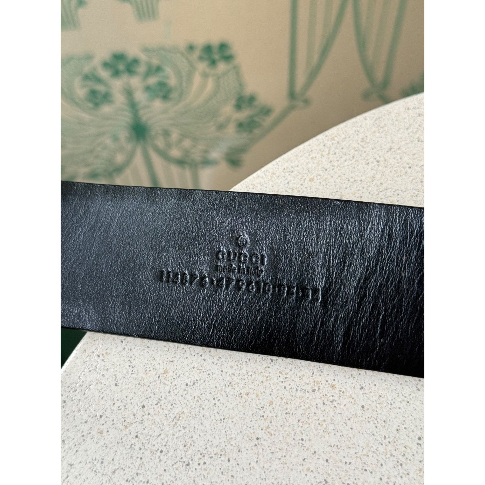 Gucci Gucci Tom Ford Era Python Embossed Black Leather Belt 80/32 Size ONE SIZE - 6 Thumbnail
