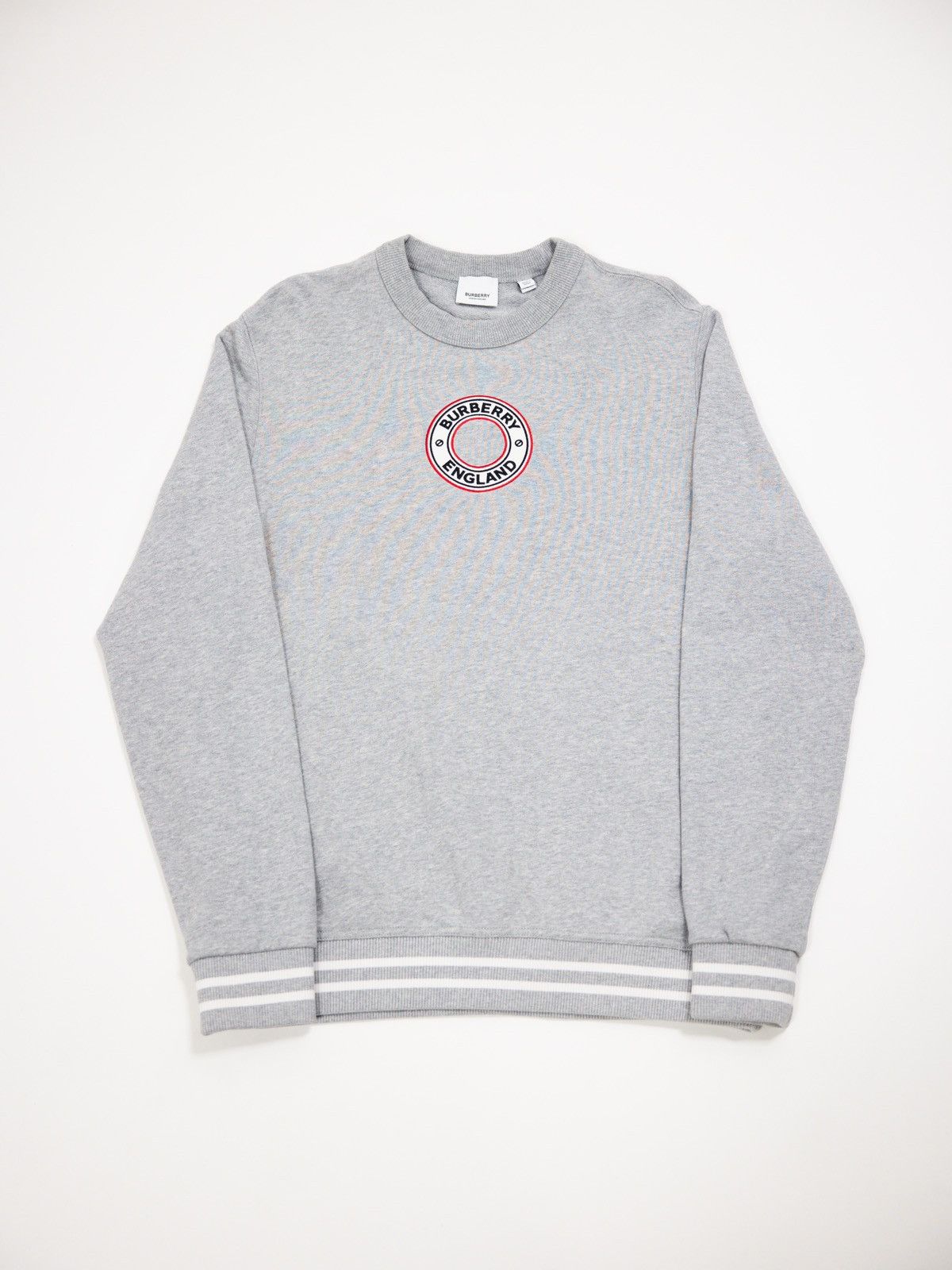 image of Burberry Grey Circle Logo Crewneck, Men's (Size Small)