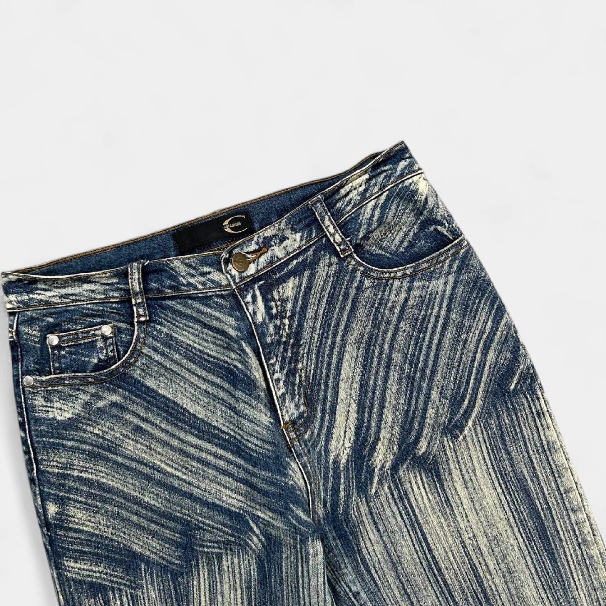 Just Cavalli Just Cavalli 2000's Paint Effect Striped Jeans Size 27" / US 4 / IT 40 - 2 Thumbnail