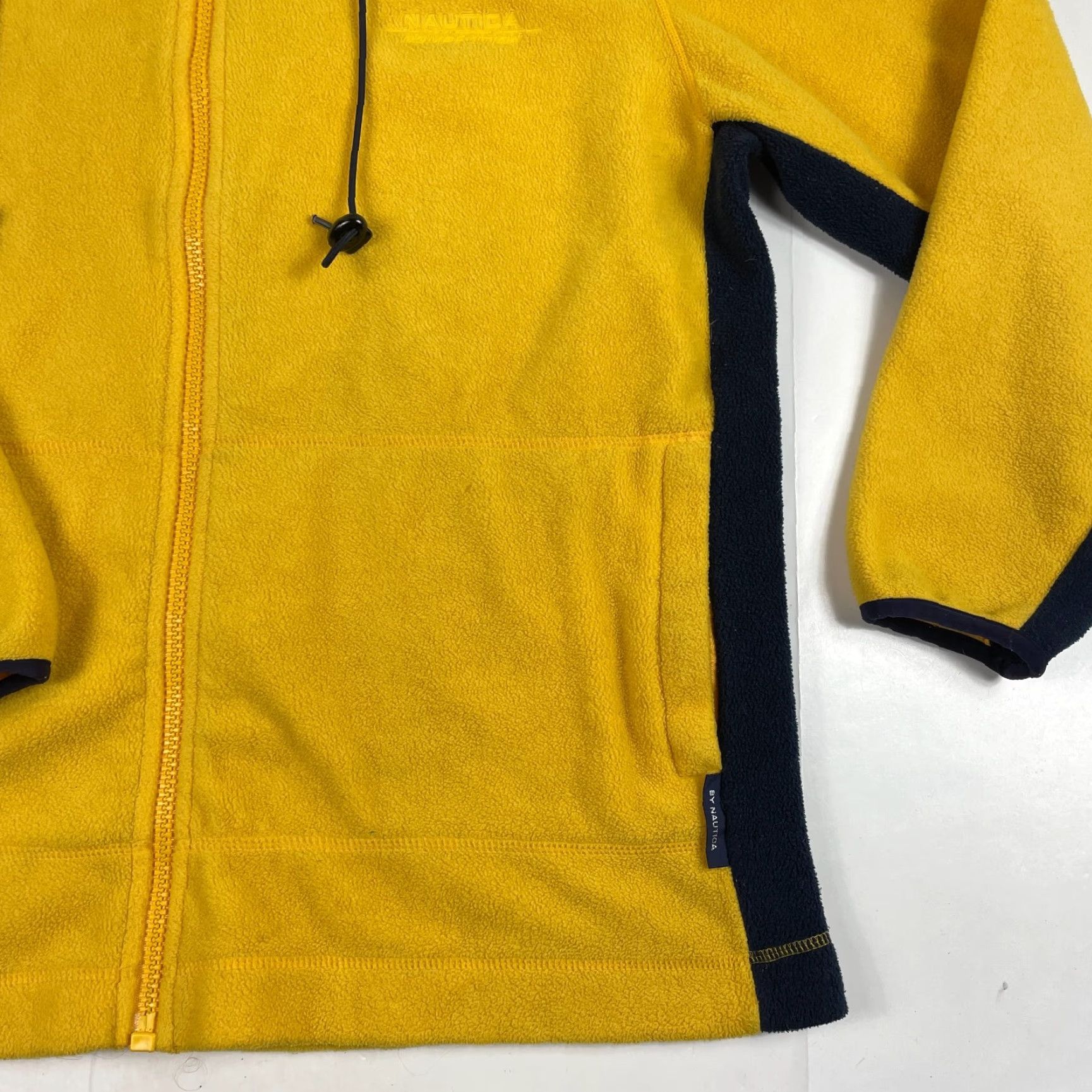 Nautica VINTAGE Nautica Jacket Mens M Yellow Competition Fleece Full Zip Hooded Jersey Style Regular Wind-Resistant Embroidered Logo USA Size US M / EU 48-50 / 2 - 4 Thumbnail