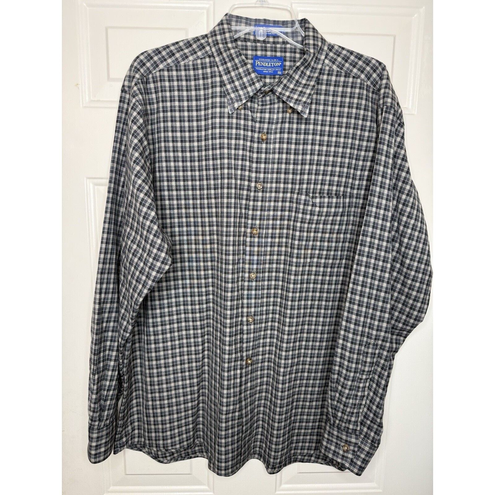 Pendleton Sir Pendleton Button Down Shirt Men’s XXL Beige Plaid Wool Size US XXL / EU 58 / 5 - 1 Thumbnail