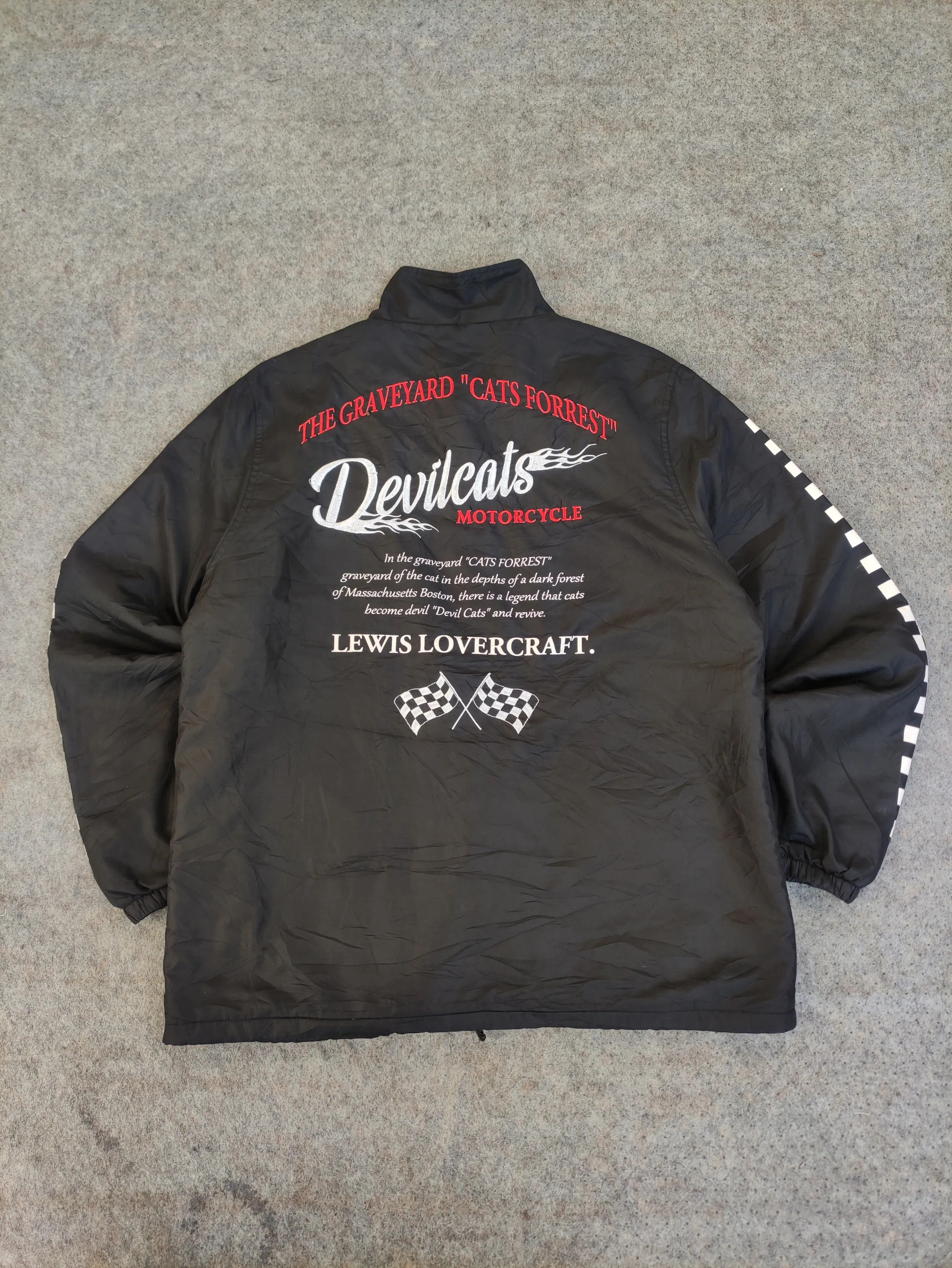 NASCAR Vintage Devilcats Motorcycle Racing Jacket J038 Size US L / EU 52-54 / 3 - 13 Thumbnail