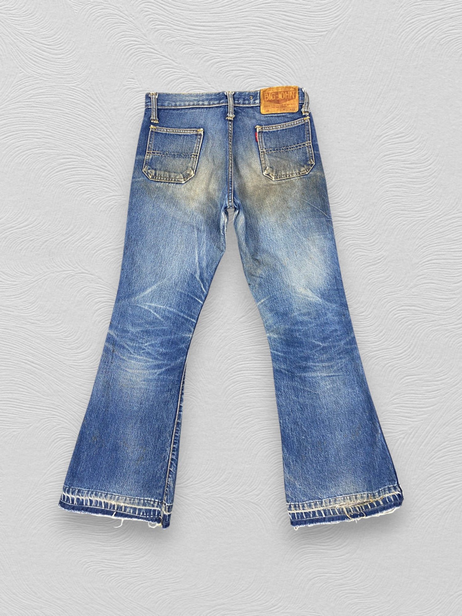 Japanese Brand Faded Blue Vintage Big-John Flare Jeans 29x28.5 - JN3371 Size US 29 - 11 Thumbnail