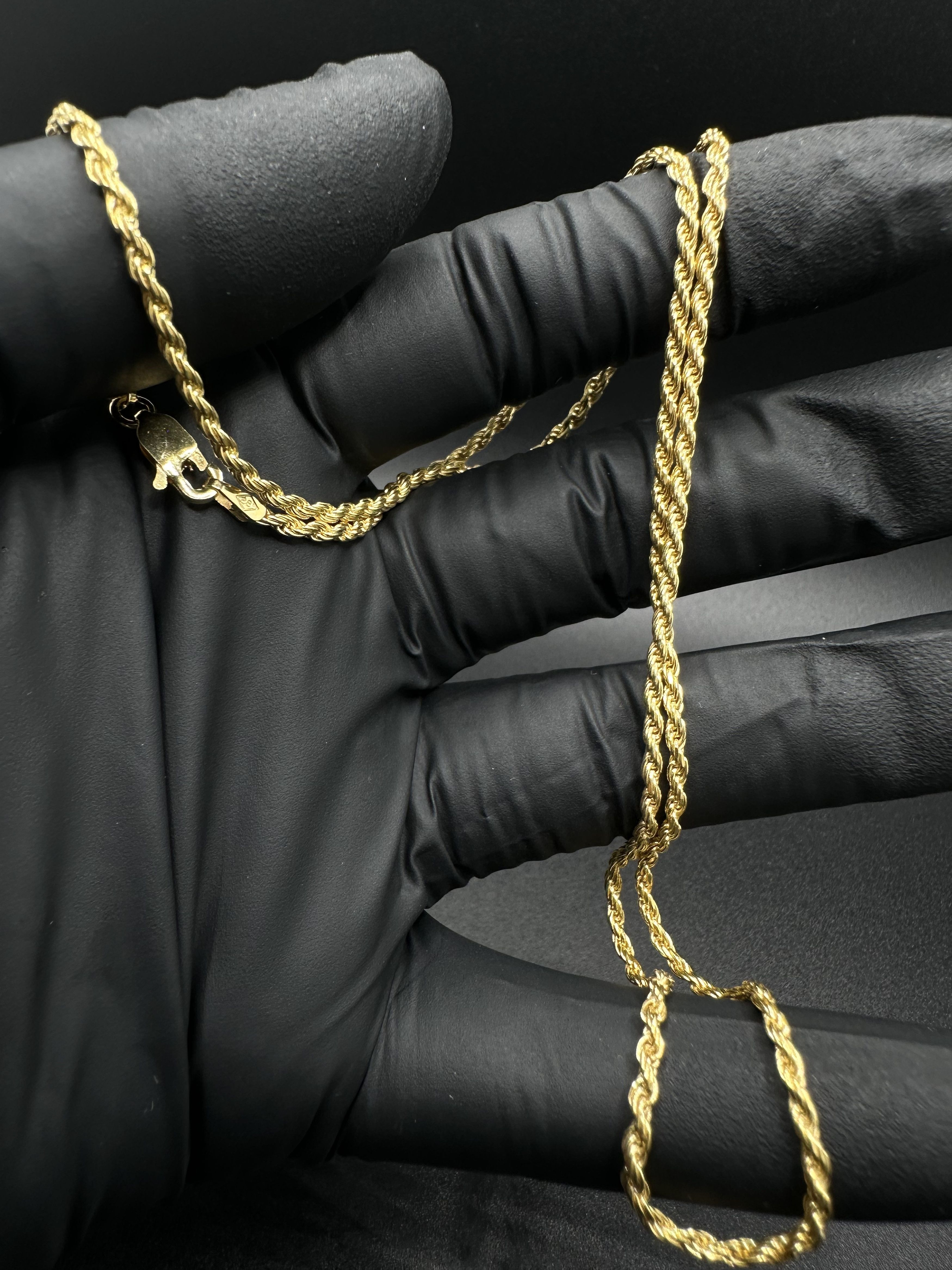 Jewelry 14KT GOLD OVER STERLING SILVER 925 DIAMOND CUT ROPE Size ONE SIZE - 1 Thumbnail