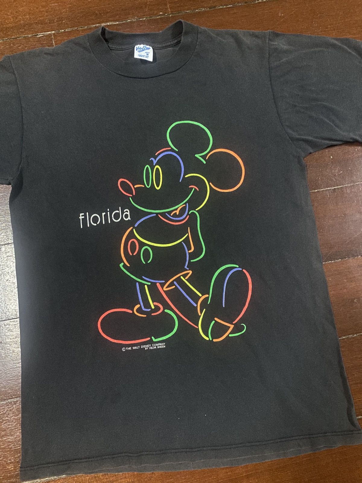 Disney Vintage 80s Disney Neon Mickey Mouse Tee Shirt Size US M / EU 48-50 / 2 - 3 Thumbnail
