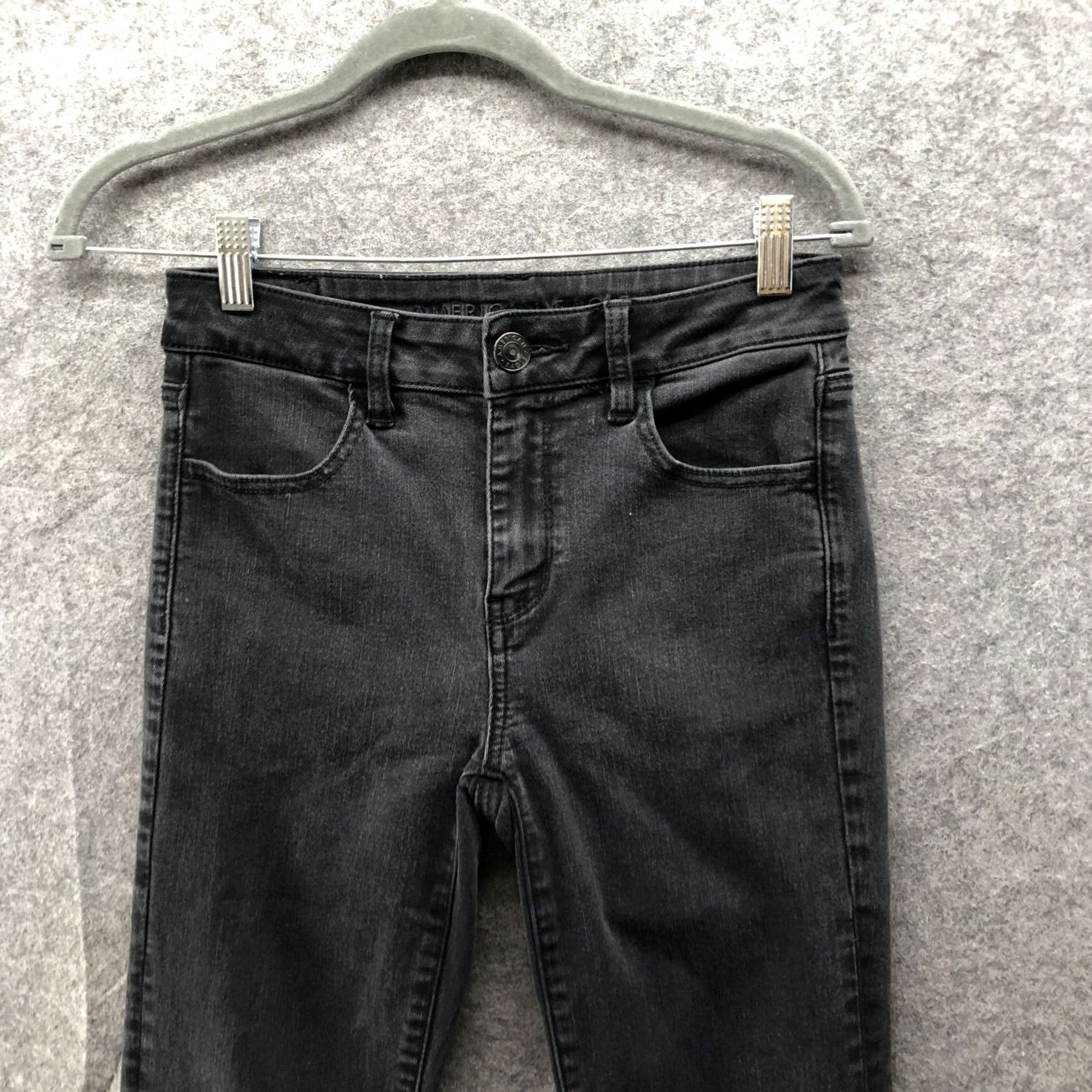 American Eagle Outfitters American Eagle Outfitters Jegging Womens 4 Black Stretch Jeans High-Rise 5-Pocket Denim Size 27" / US 4 / IT 40 - 3 Thumbnail