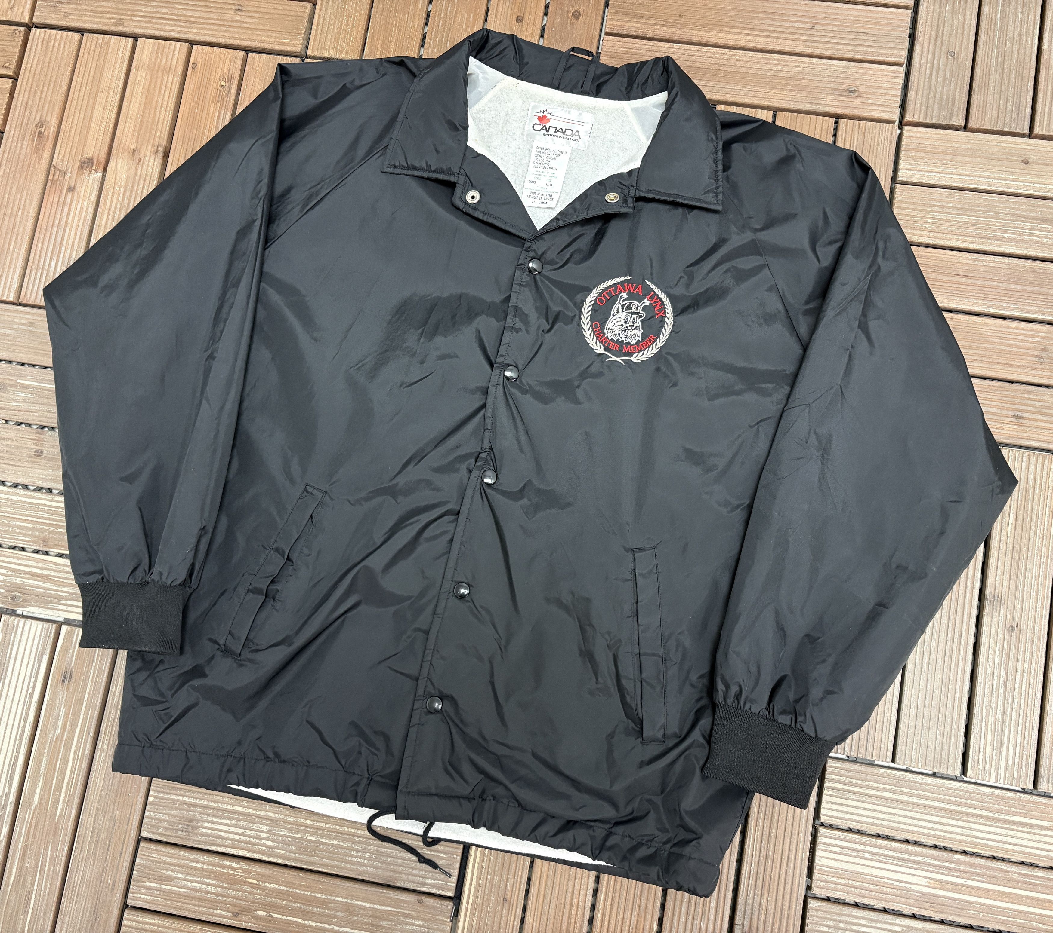Vintage Ottawa Lynx Charter Member Vintage Black Jacket Size US L / EU 52-54 / 3 - 3 Thumbnail
