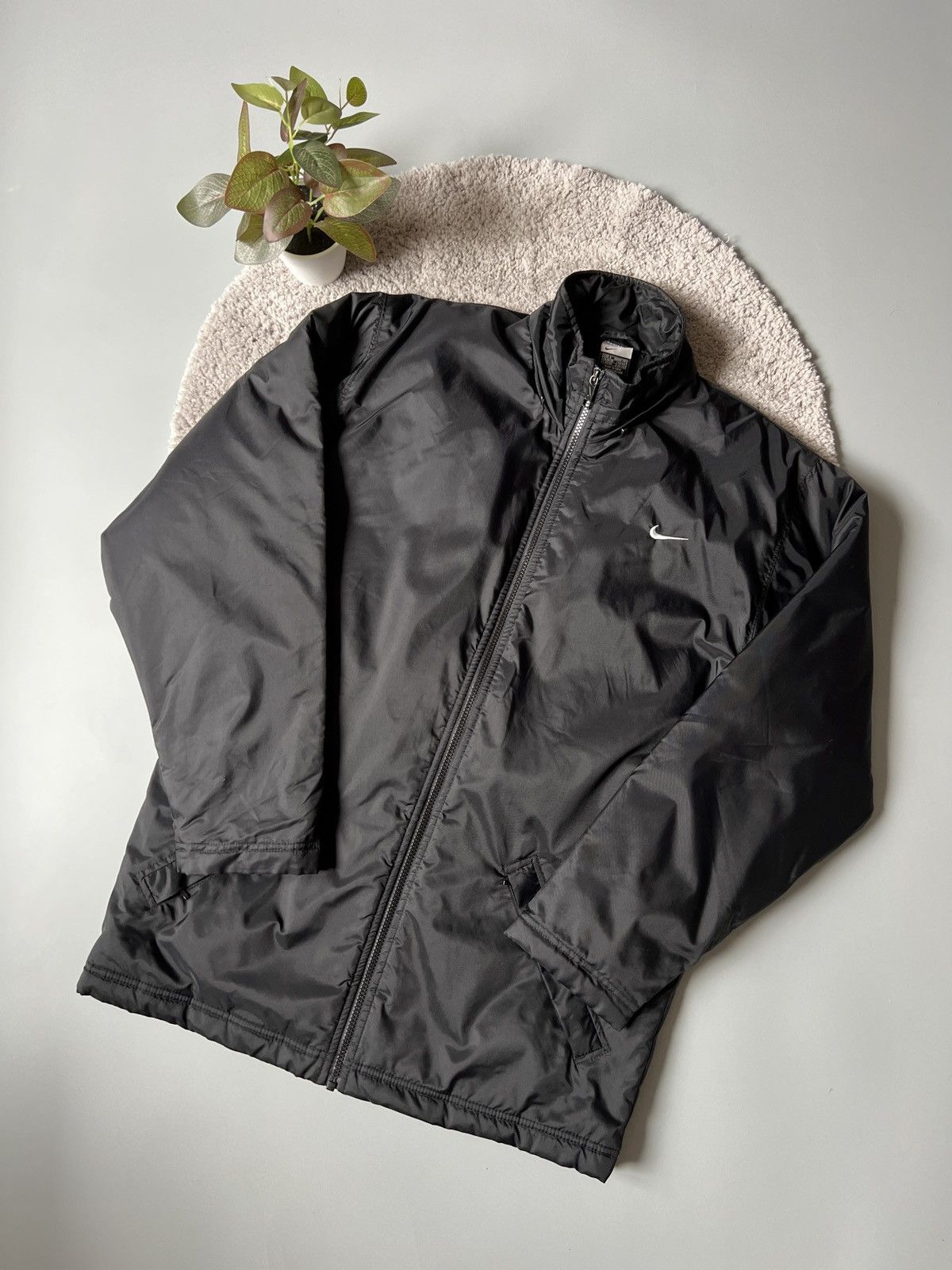 Nike × Vintage 90s Nike Central Swoosh Vintage Y2K Oversized Nylon Jacket Size US S / EU 44-46 / 1 - 3 Thumbnail