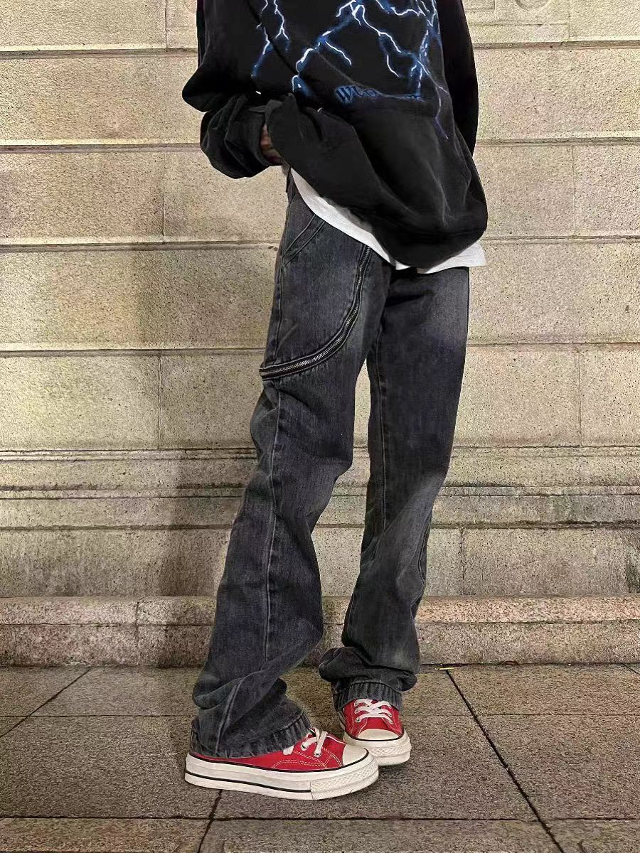 Japanese Brand × Jean Washed and distressed baggy wide-leg jeans Size US 32 / EU 48 - 3 Thumbnail