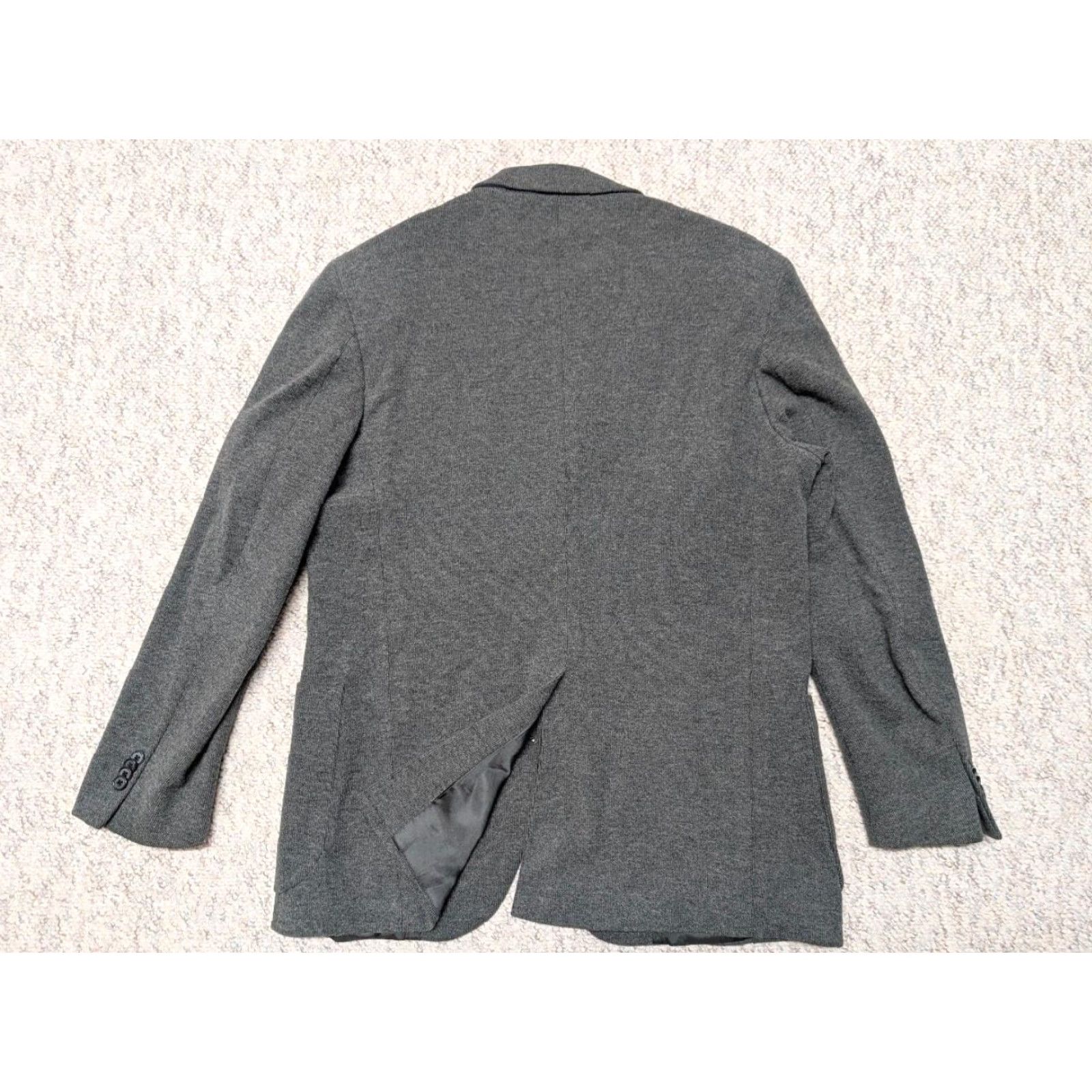 Lands' End VINTAGE Lands End Blazer Shirt Mens 42R Gray Knit Cashmere Cotton Wool USA Made 3-Button Notch Lapel Ribbed 90s Size US XL / EU 56 / 4 - 2 Thumbnail