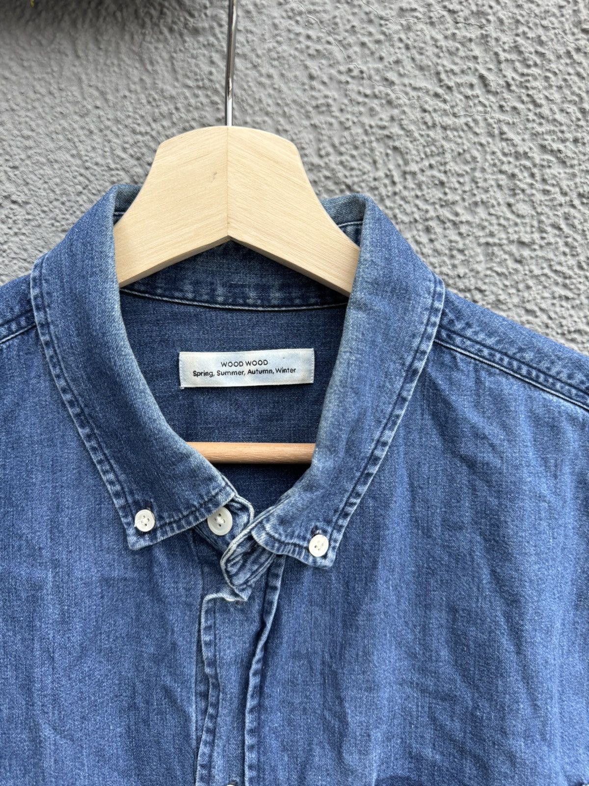 Wood Wood WOOD WOOD Ansel Andrew Classic Denim Shirt Men L Size US L / EU 52-54 / 3 - 3 Thumbnail