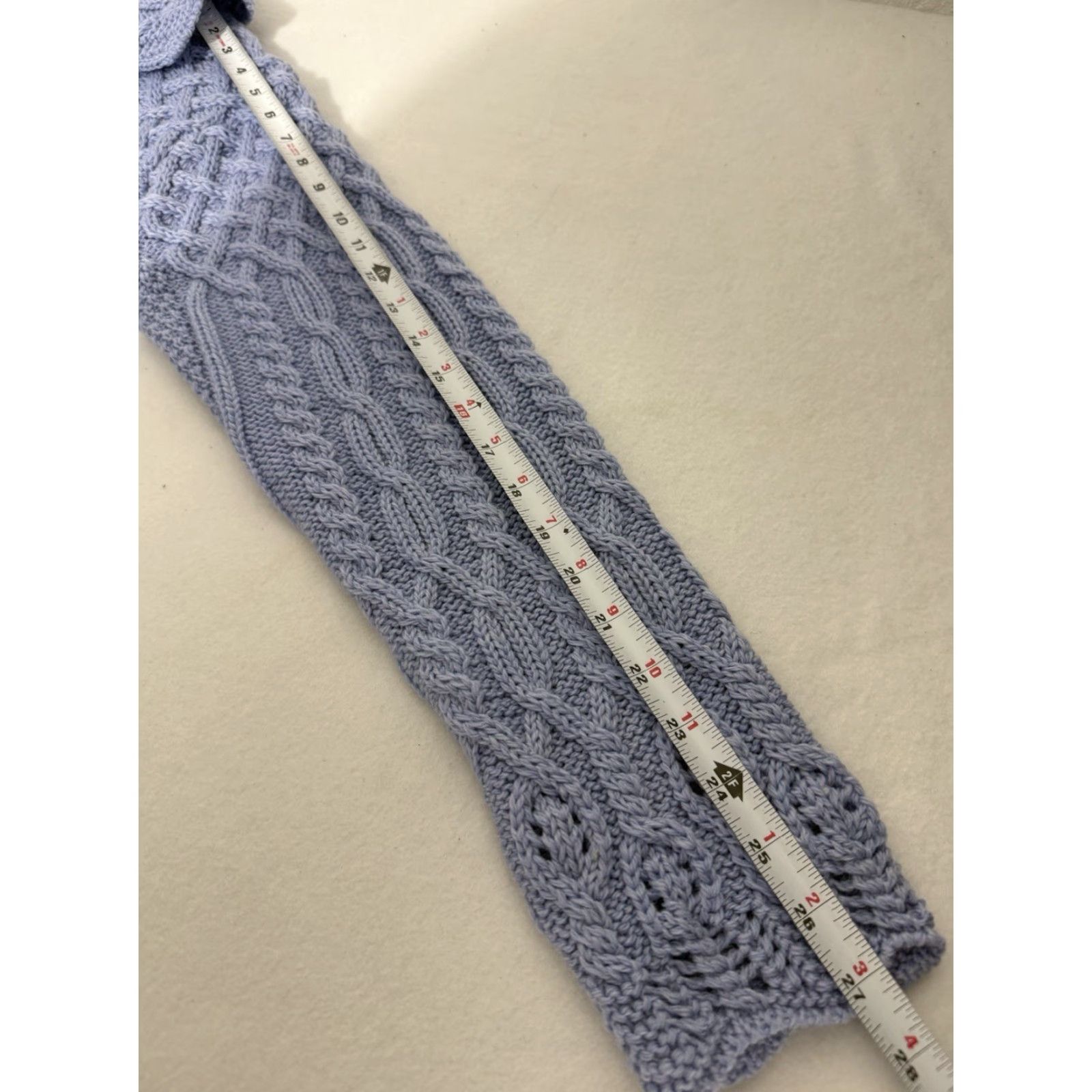 Vintage Aran Crafts Ireland Fisherman's Sweater Cardigan Blue Women Sz S Merino Pockets Size S / US 4 / IT 40 - 3 Thumbnail