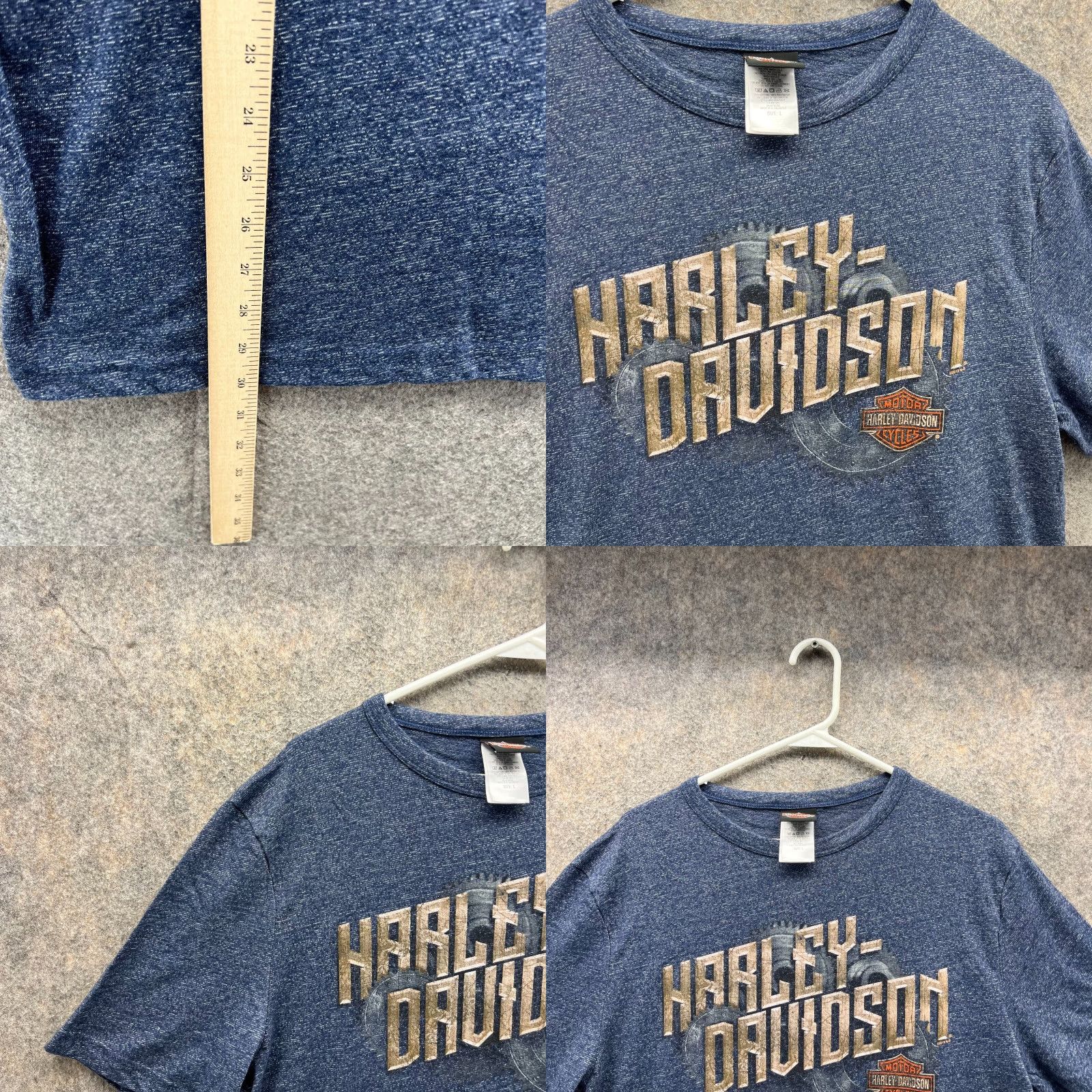 Harley Davidson Harley-Davidson Shirt Men Large Heather Blue Casual Tee Motorcycle Crewneck 2019 - Logo, Short Sleeve, Cotton, Blue, T-Shirt, Men, Regular Fit Size US L / EU 52-54 / 3 - 8 Thumbnail