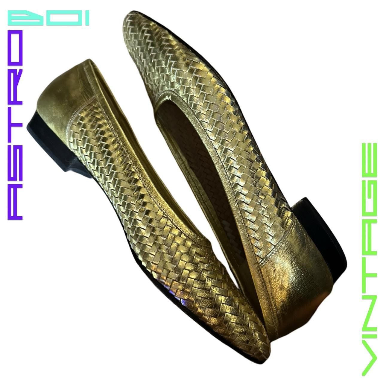 Other VINTAGE FRANCESCA MORI GOLD WOVEN BALLET FLATS _ 7.5 NARROW Size US 7.5 / IT 37.5 - 3 Thumbnail