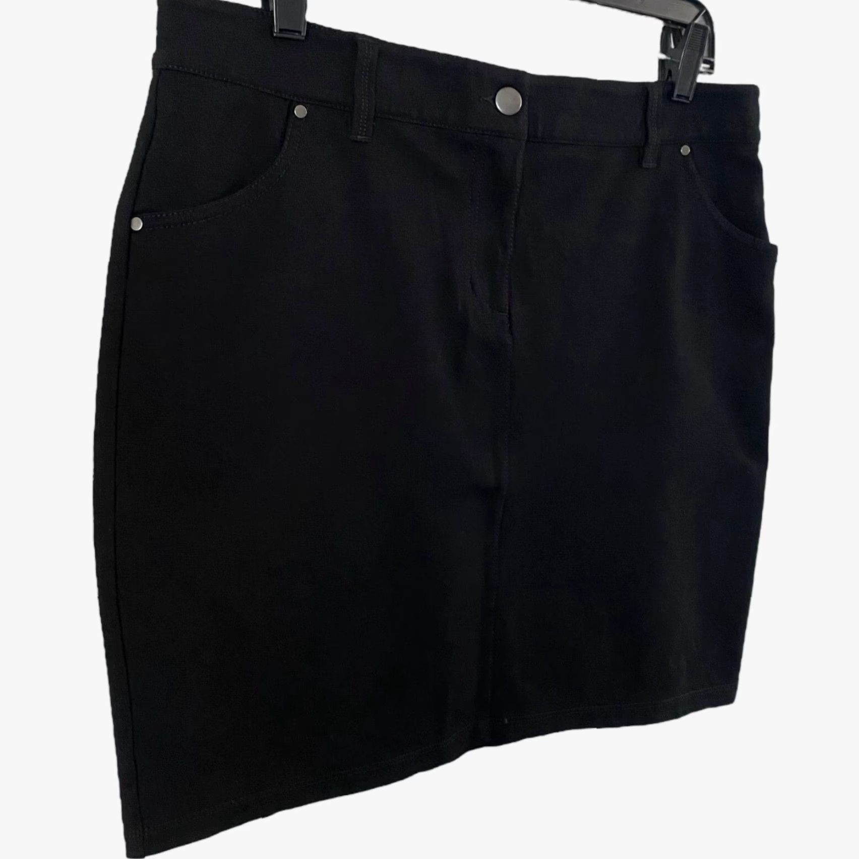 Eileen Fisher Eileen Fisher Skirt Women 12 Black Viscose Stretch Mini Business Casual Size 34" / US 12 / IT 48 - 3 Thumbnail