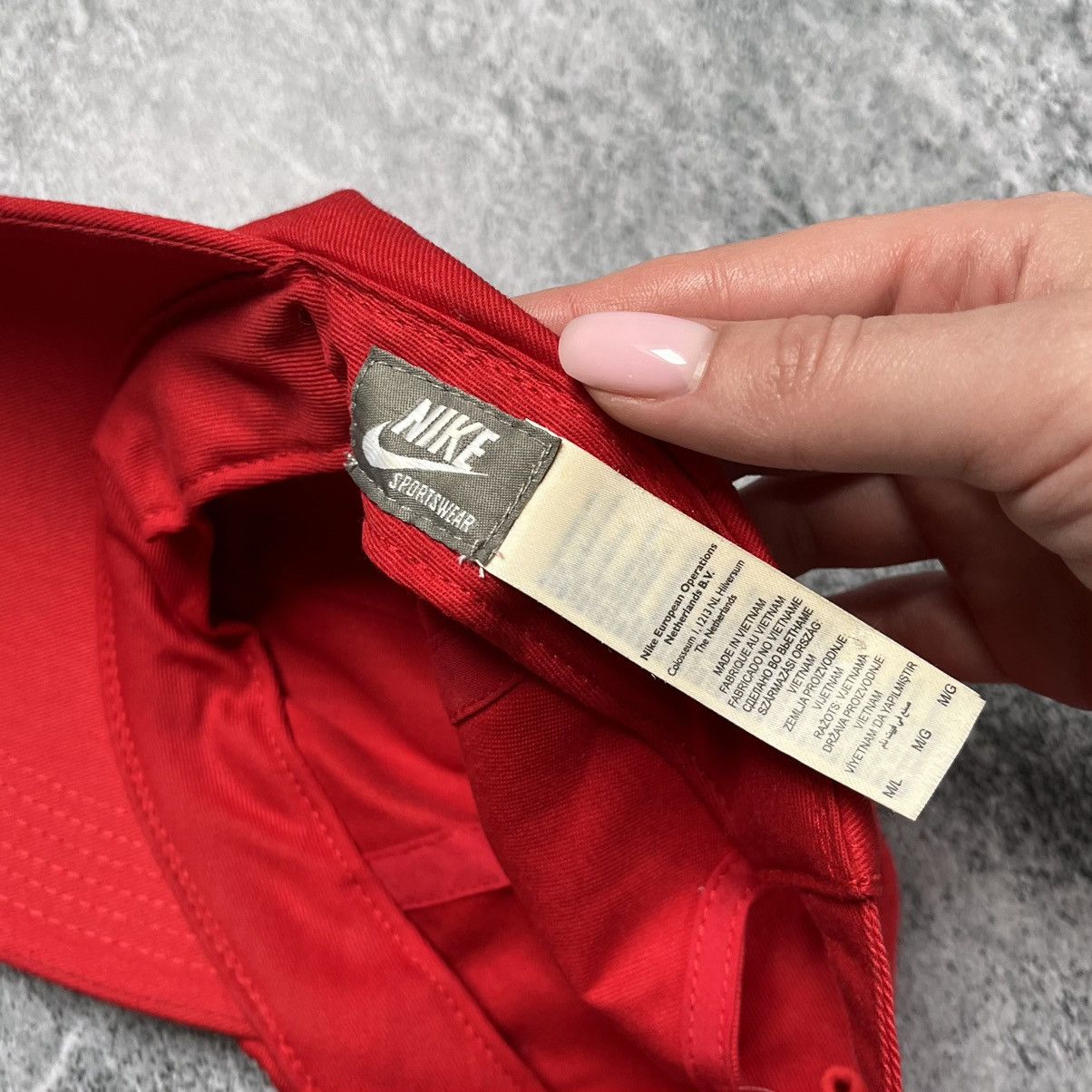 Nike × Vintage Cap Nike Vintage Streetwear Drill Hat Red Y2K Swoosh Size ONE SIZE - 8 Thumbnail