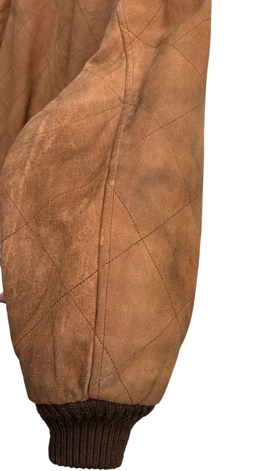 Japanese Brand Vintage Men’s Ba-Tsu Brown Quilted Leather Bomber Jacket Size US M / EU 48-50 / 2 - 12 Thumbnail
