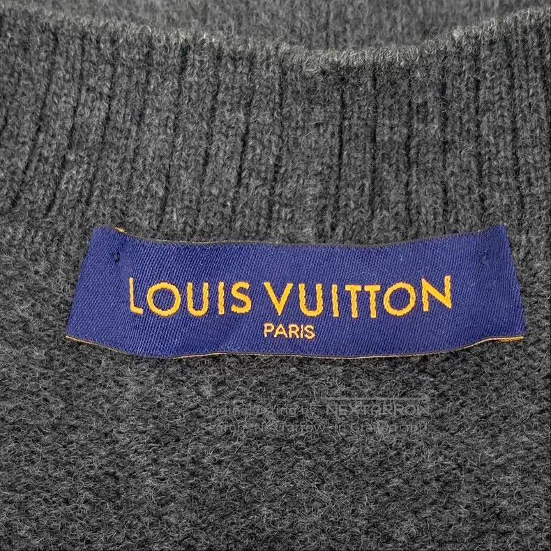 Louis Vuitton Louis Vuitton 23 Black and Grey Old Cut Sheep Wool V-Neck Size US L / EU 52-54 / 3 - 5 Thumbnail