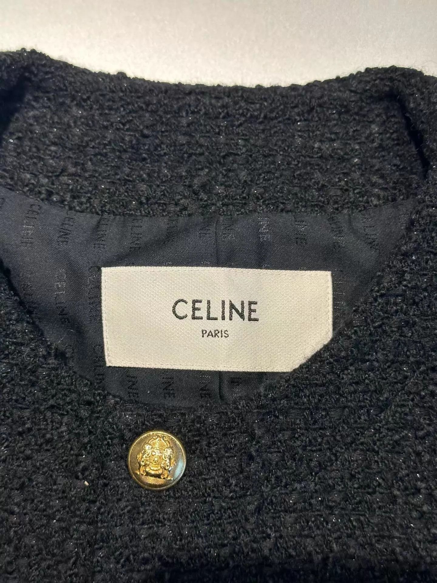 Celine Celine Women's Black & Gold Tweed Jacket New With Tags Size XXS / US 00 / IT 34 - 3 Thumbnail