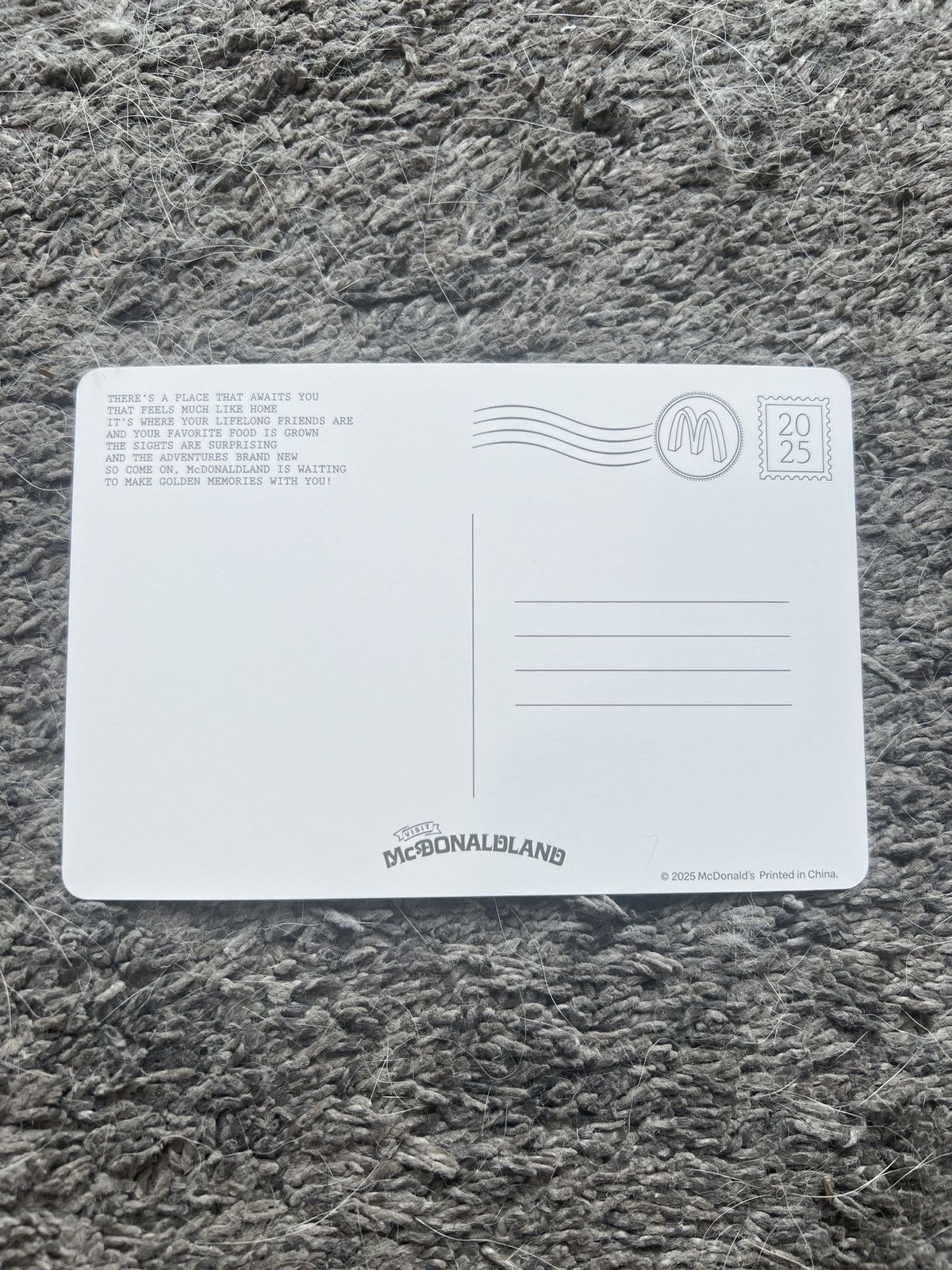 Hypebeast 2025 McDonald’s McDonaldland Post Card Size ONE SIZE - 2 Thumbnail