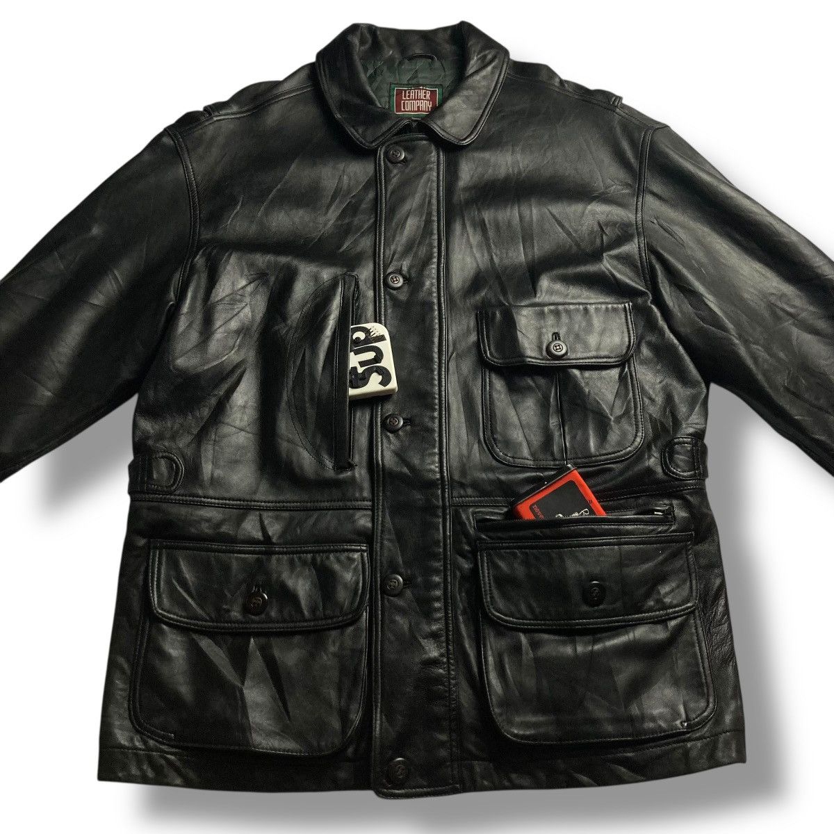 Genuine Leather 🇯🇵 LEATHER COMPANY LEYMUSIS BUTTON UP FULL ZIP HEAVY JACKET Size US M / EU 48-50 / 2 - 4 Thumbnail