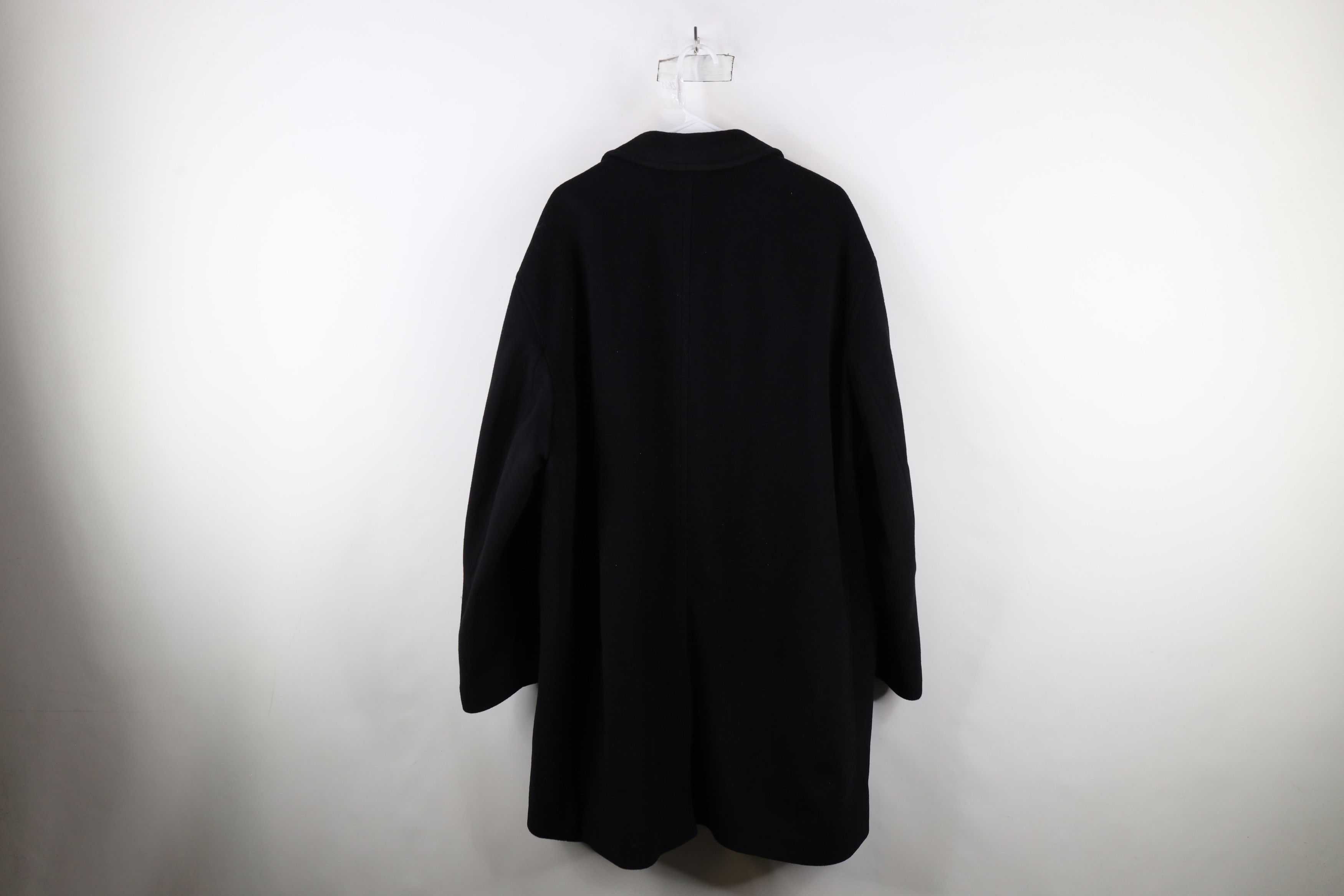 Vintage Vintage 90s Streetwear Collared Button Overcoat Jacket Black Size US XL / EU 56 / 4 - 15 Thumbnail