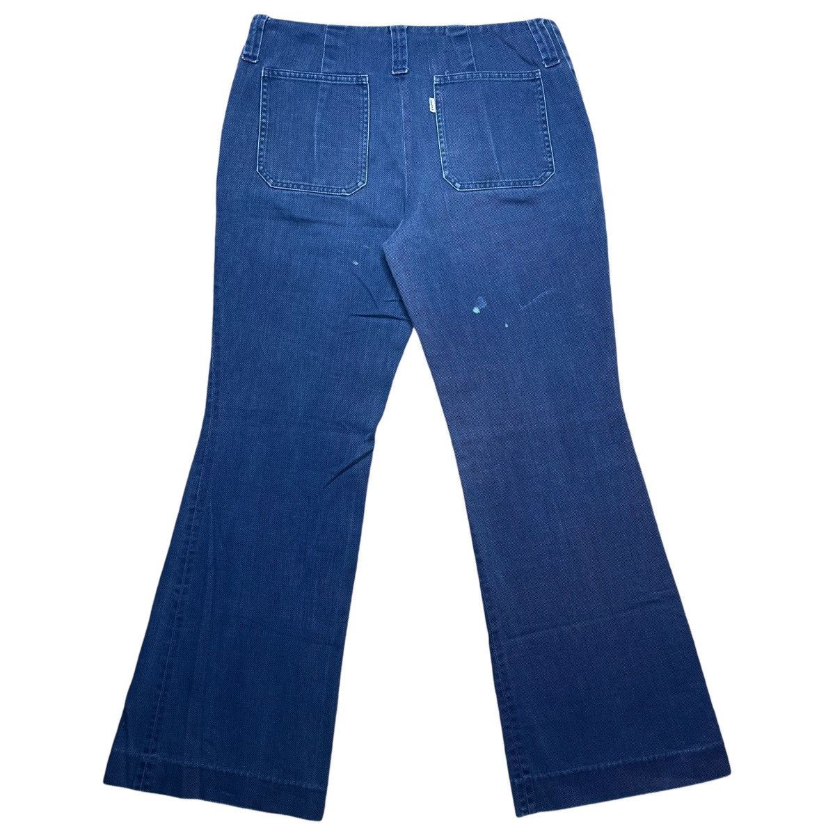 Levi's × Vintage Vtg 70s Levi’s For Gals Big E Button Fly Navy Dungaree Pants Size 30" / US 8 / IT 44 - 1 Thumbnail