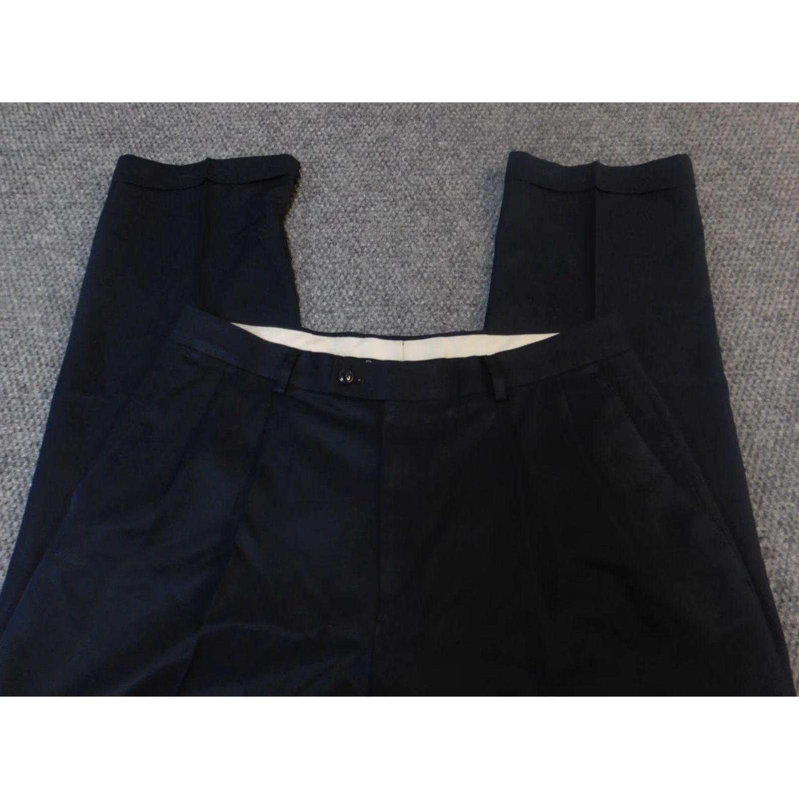 Vintage Alan Flusser Pants 36x34 blue straight regular Mens Pants Straight 34 Inseam 34 Blue Chino Modern Casual Pocket Size US 36 / EU 52 - 2 Thumbnail