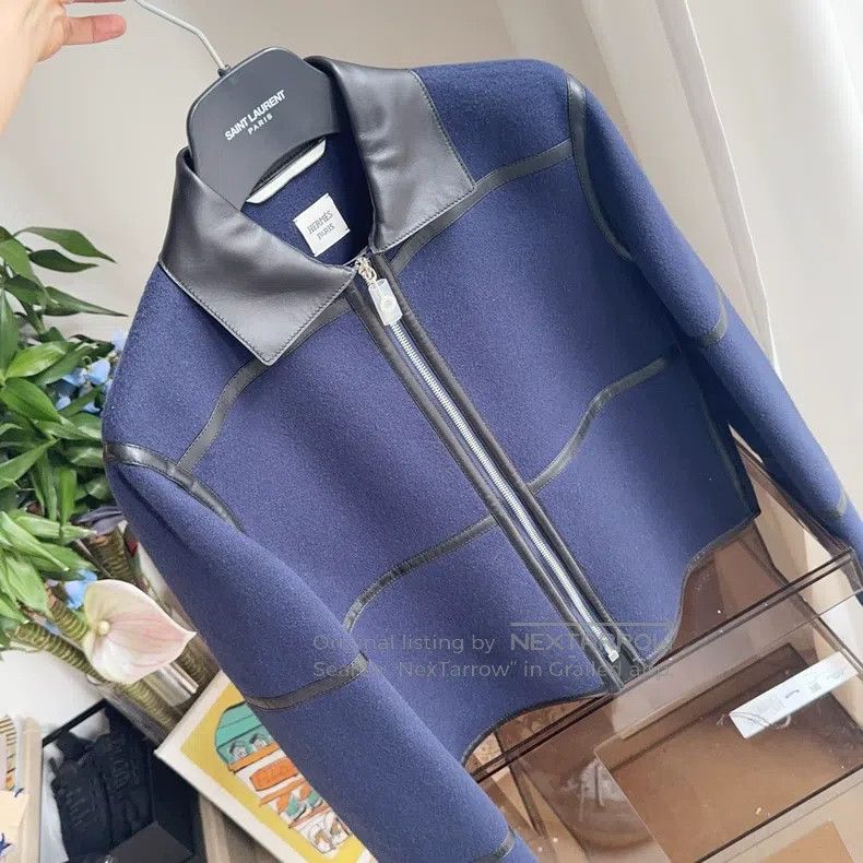 Hermes Hermes Cashmere and Leather Mix Short Coat Size XS / US 0-2 / IT 36-38 - 8 Thumbnail