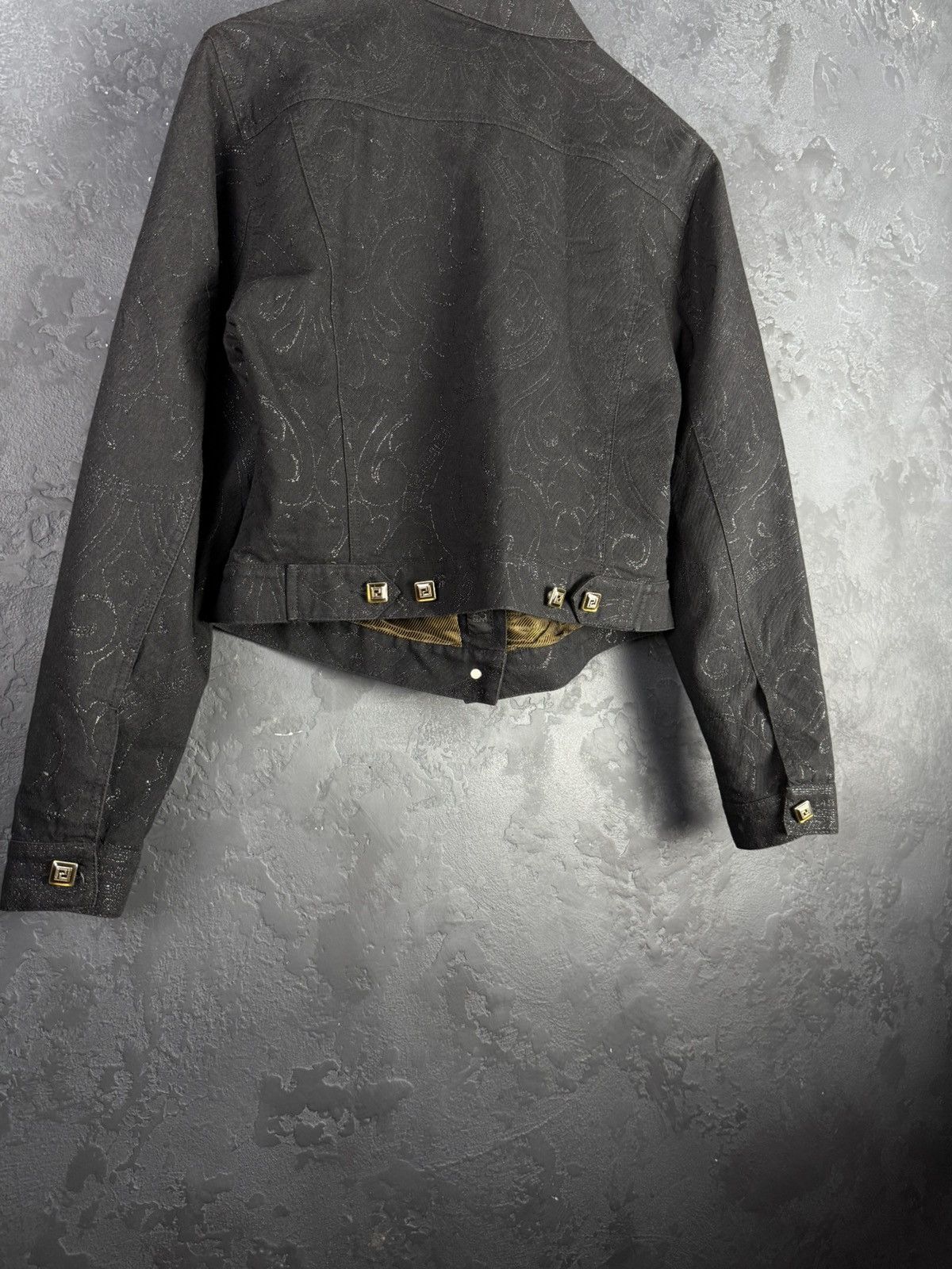 Versace × Vintage Versace Classic V2 Vintage 90s Women’s Black Jacket Size 46 Size L / US 10 / IT 46 - 6 Thumbnail