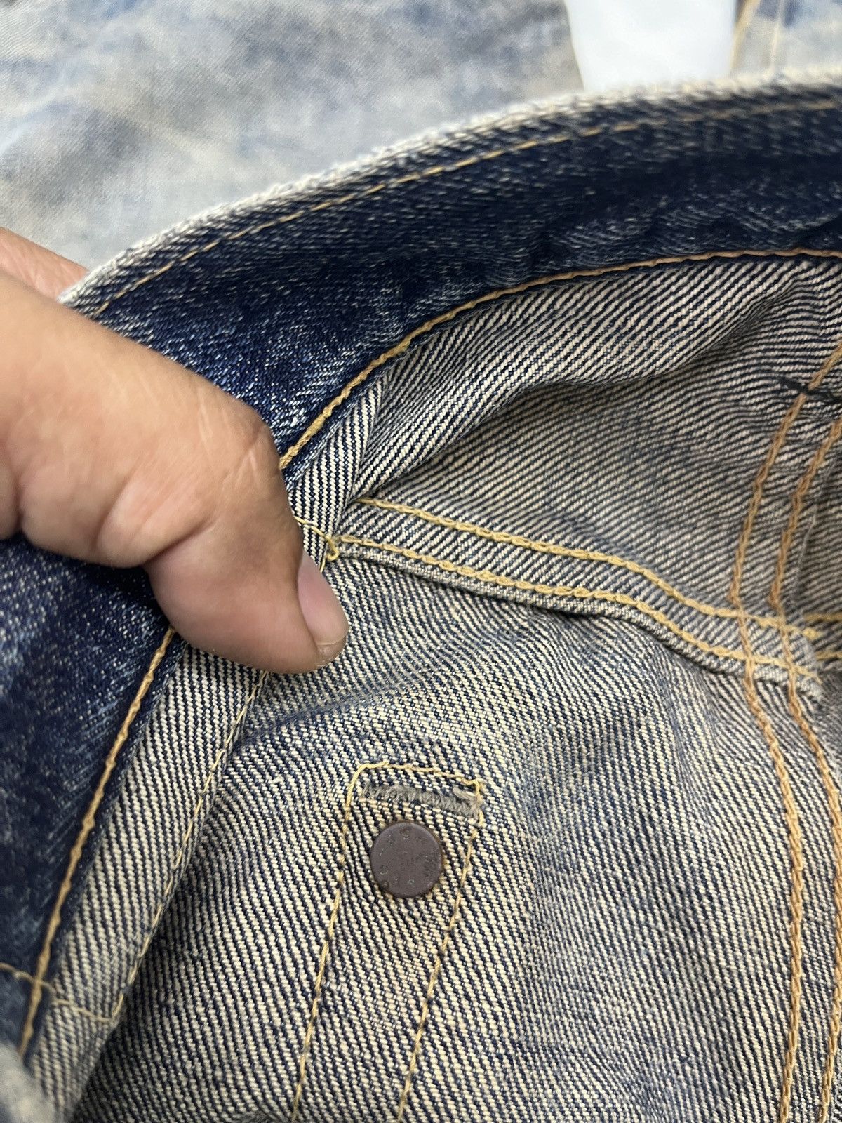 Sugar Cane 🔥🔥🔥RARE VTG SUGAR CANE DISTRESSED SELVEDGE DENIM Size US 29 - 17 Thumbnail