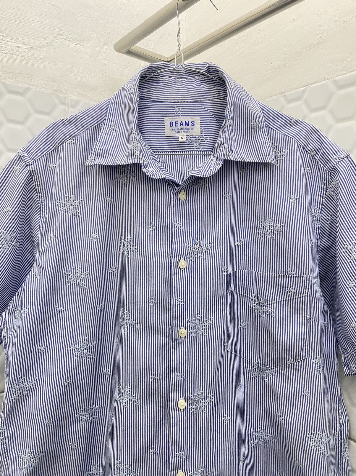 Beams Plus × Mister Freedom Beams Embroidery Striped Baggy Shirt Size US M / EU 48-50 / 2 - 2 Thumbnail