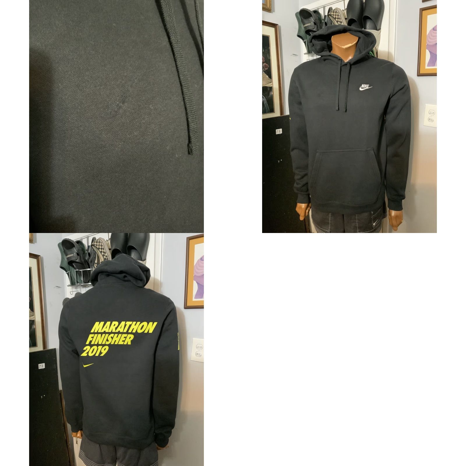 Nike Nike Hoodie Black Club Fleece Students Run Los Angeles Marathon Finisher 2019 MD Size US M / EU 48-50 / 2 - 8 Thumbnail