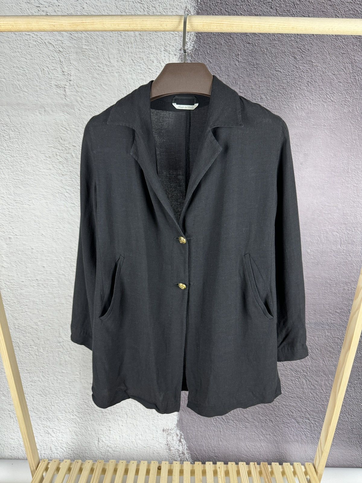 Other Max Mara black linen viscose two button light blazer Size S / US 4 / IT 40 - 1 Thumbnail