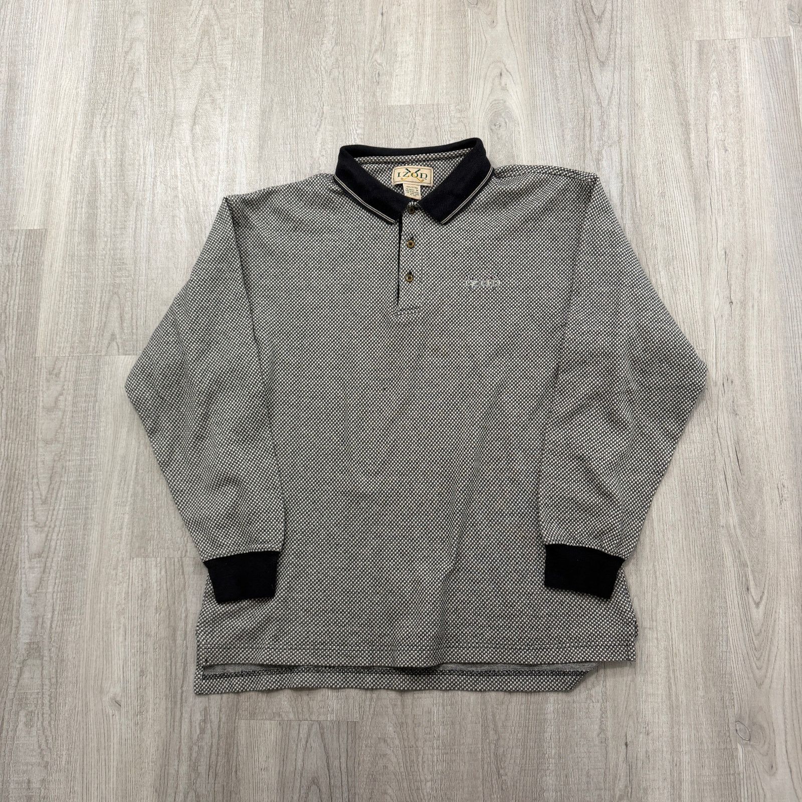 Vintage Vintage Izod Rugby Polo Shirt Mens Medium Black Geometric Size US M / EU 48-50 / 2 - 1 Thumbnail