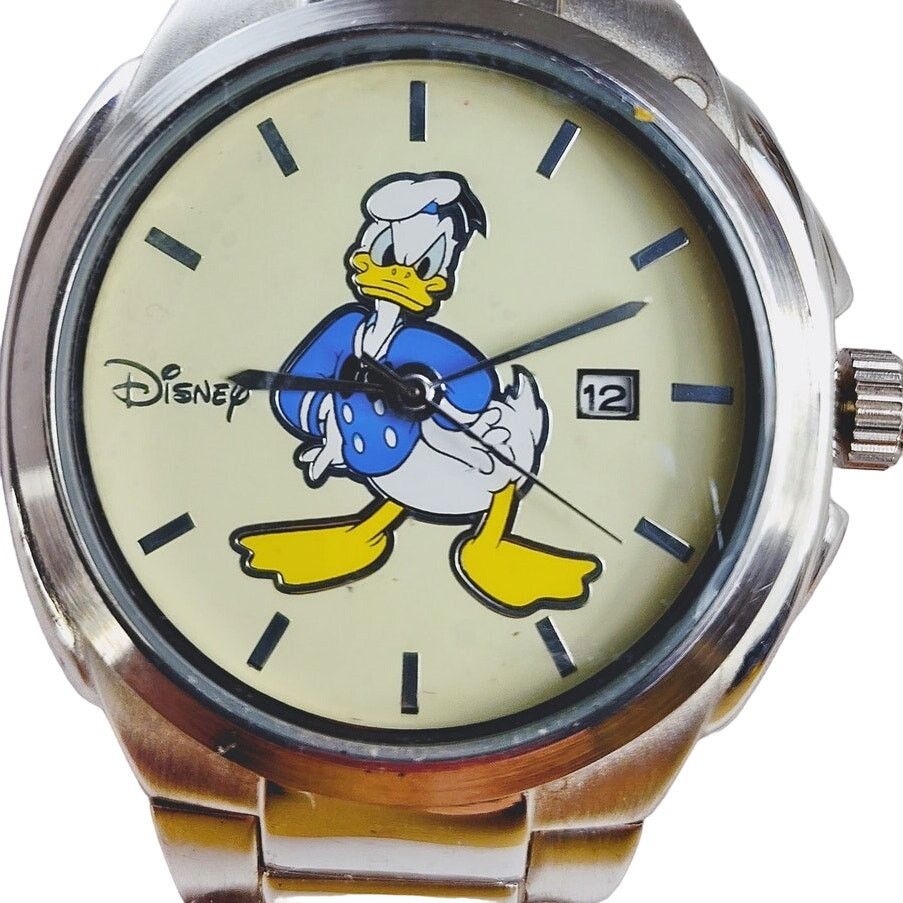 Disney Disney Donald Duck Calendar Date Silver Watch Men's Size ONE SIZE - 1 Thumbnail