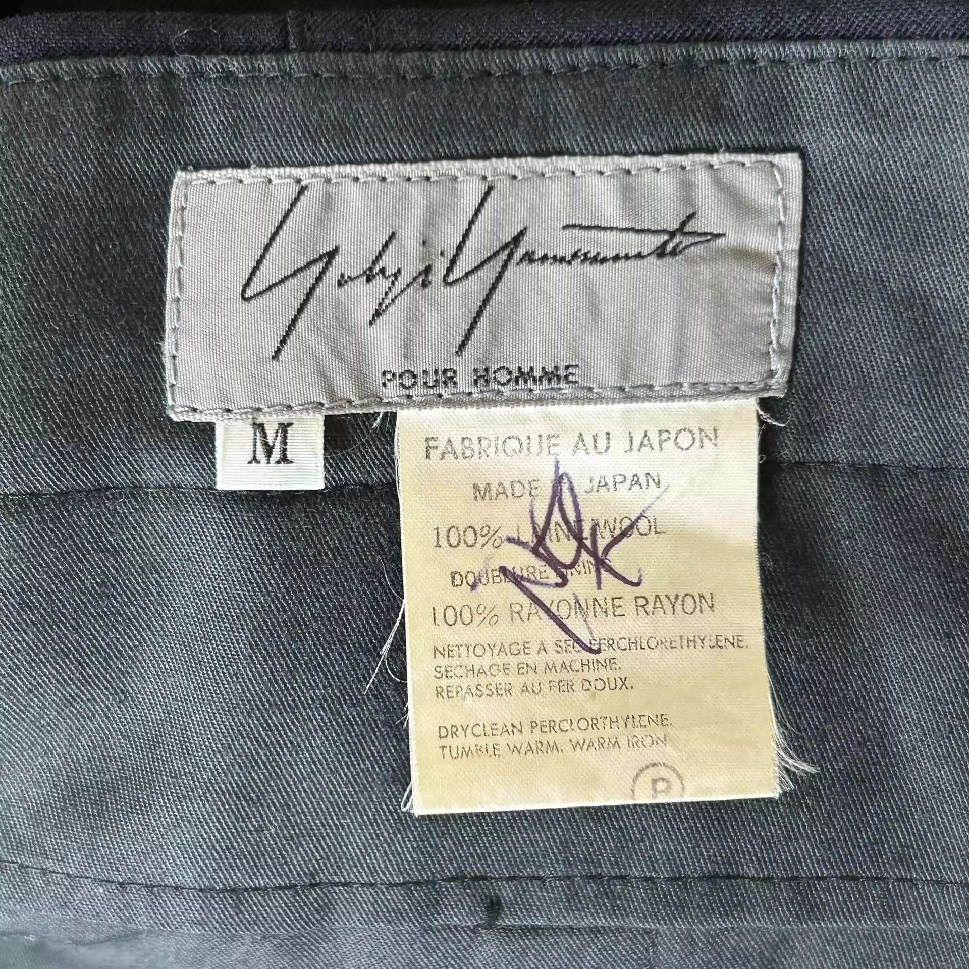 Yohji Yamamoto Yohji Yamamoto 93aw Structural Wool Trousers With White Thr Size US 34 / EU 50 - 6 Thumbnail
