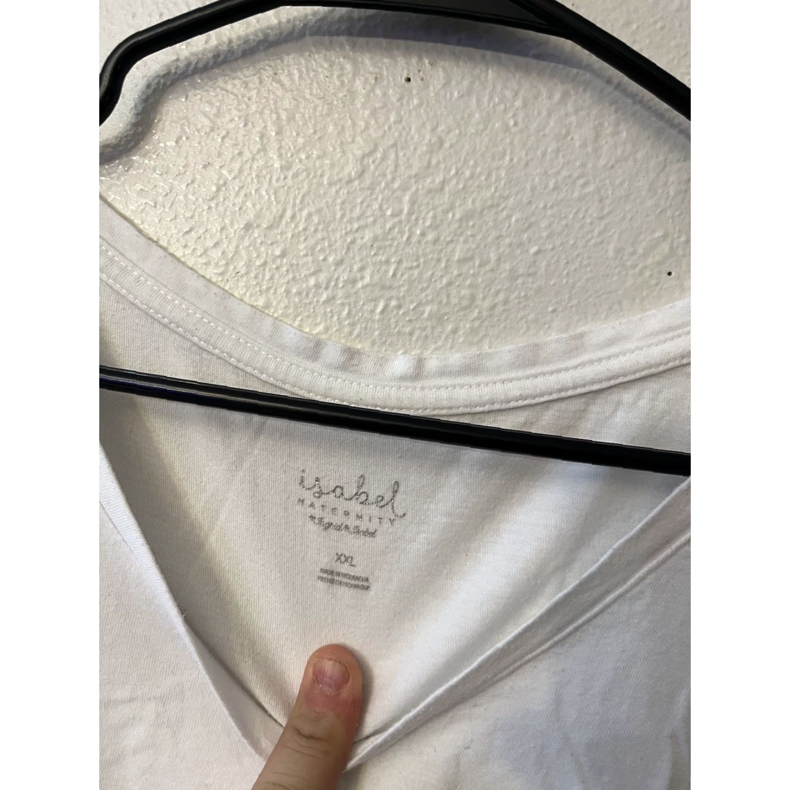 Vintage Isabel Ingrid & Ladies Maternity Size White V-Neck Tshirt XXL 2XL Size XXL / US 16-18 / IT 52-54 - 2 Thumbnail