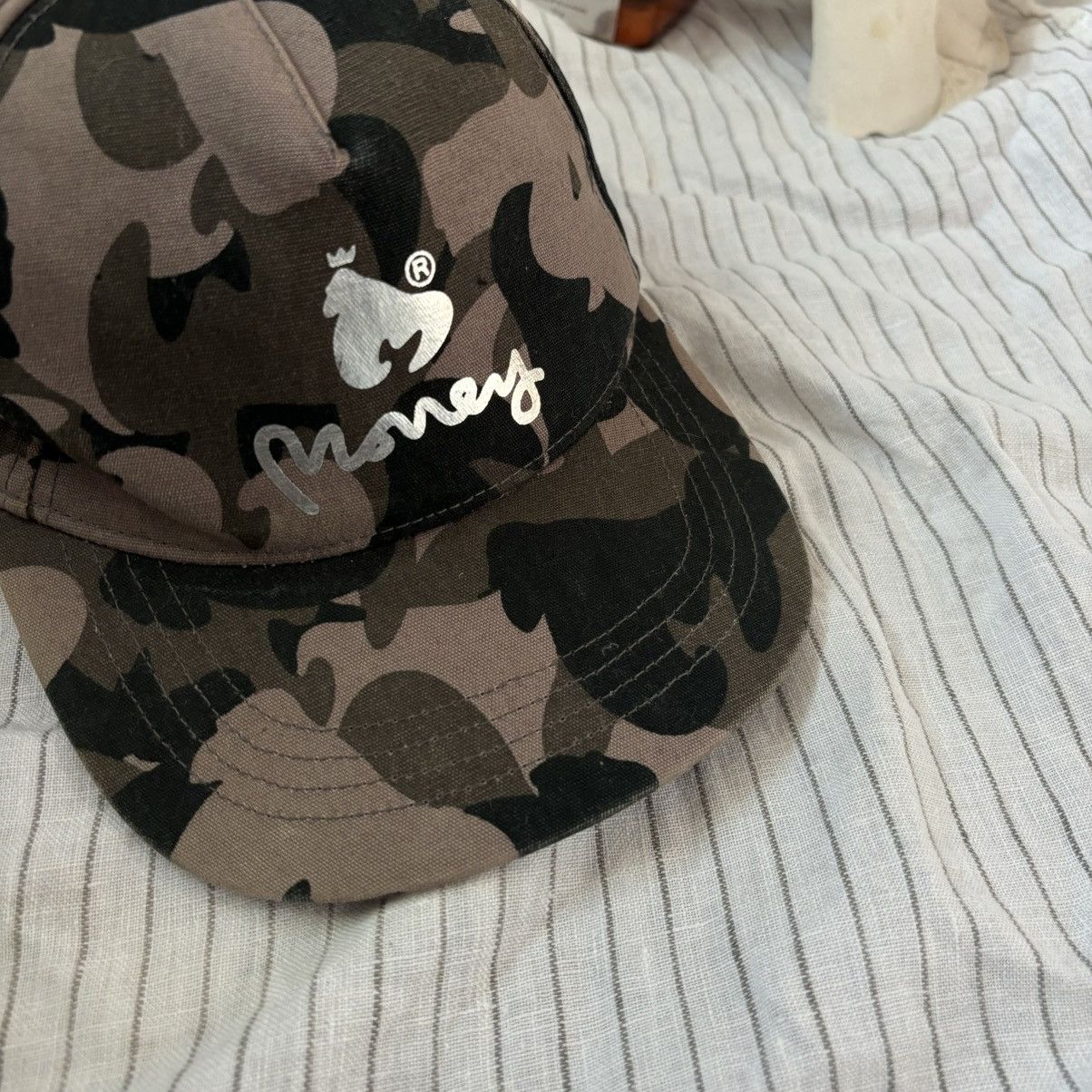 Vintage Money hat cap one size camo streetwear rare rap Size ONE SIZE - 2 Thumbnail