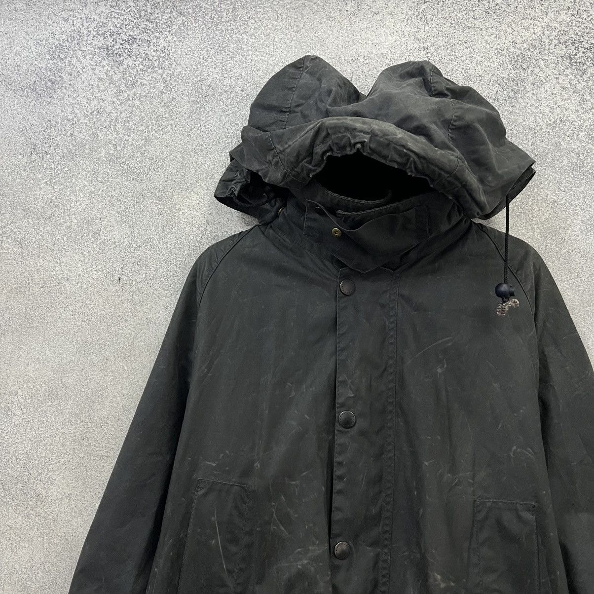Barbour Vintage Barbour Hooded Waxed Jacket Size Size US L / EU 52-54 / 3 - 3 Thumbnail